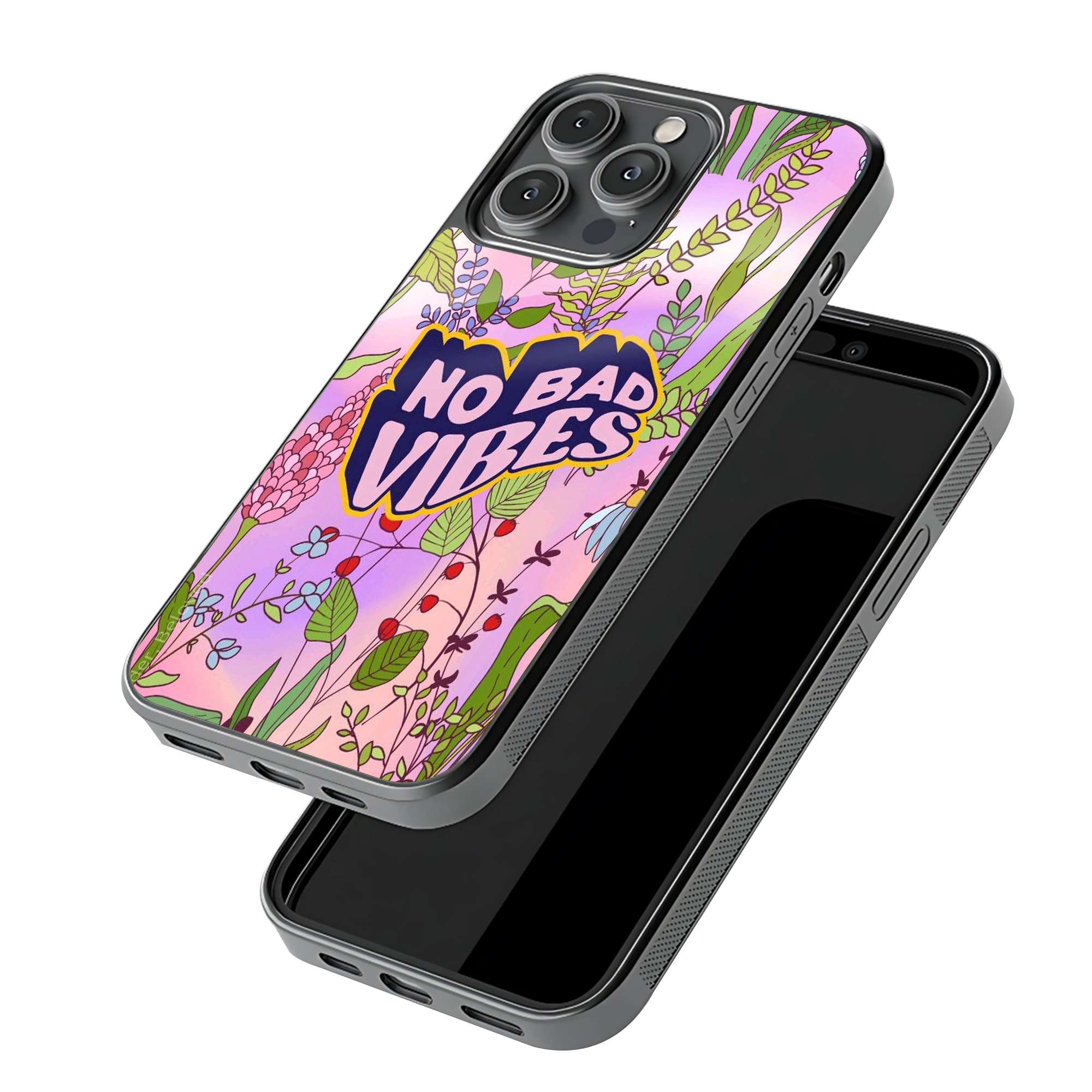 No Bad Vibes Glass Case
