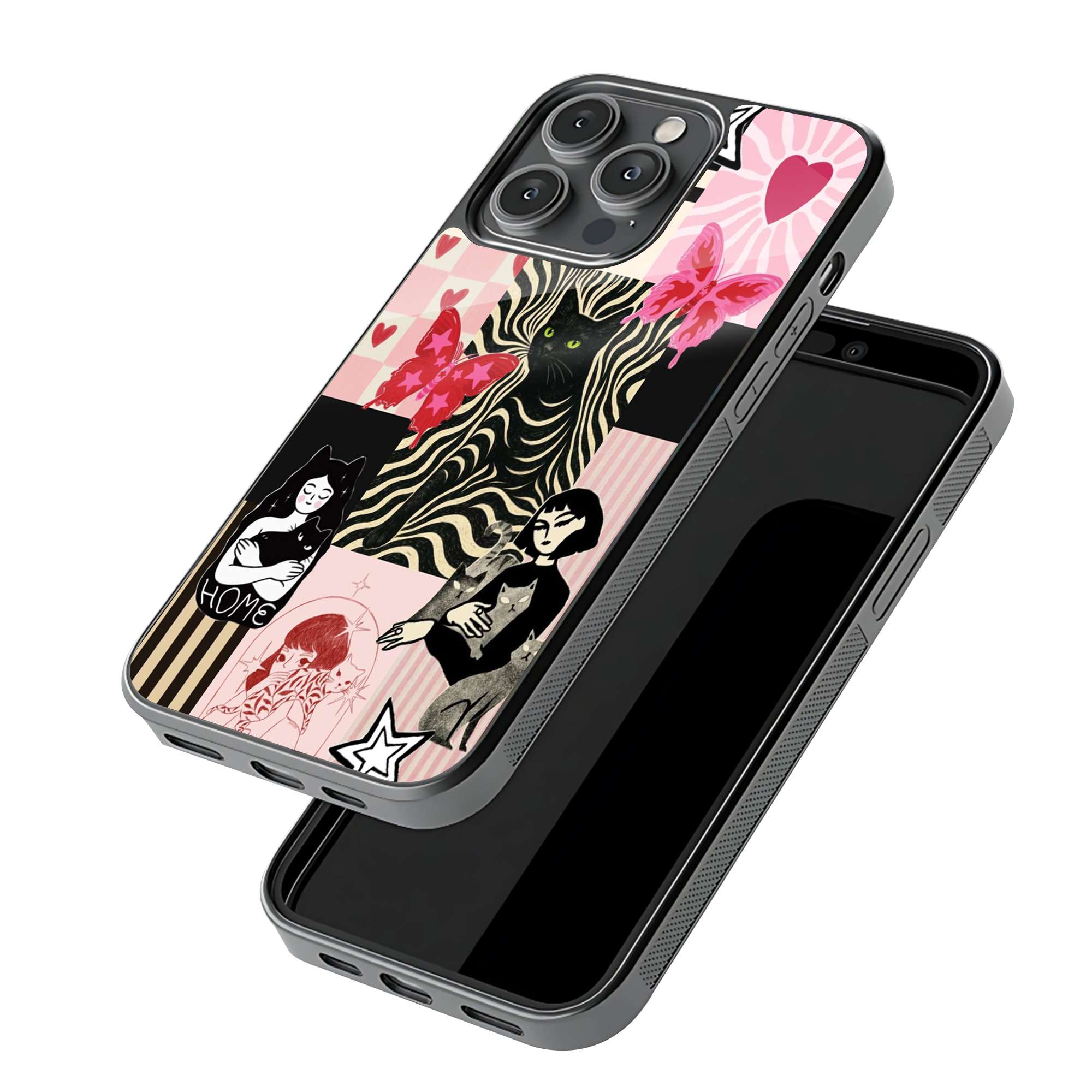 Black Cat Magic Glass Case