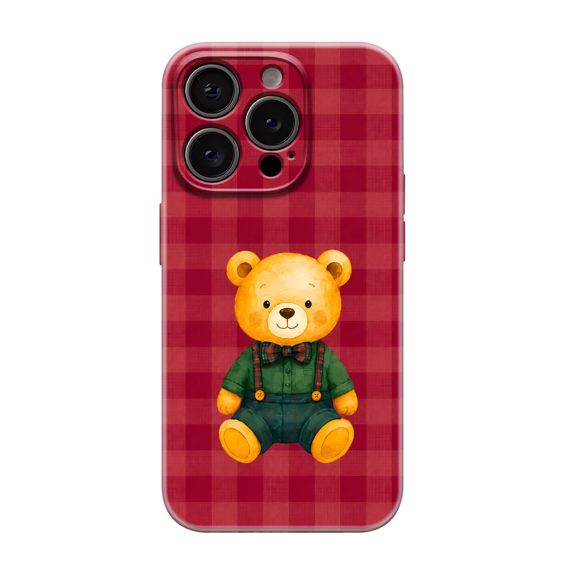 Plaid Teddy Glossy Hard Case
