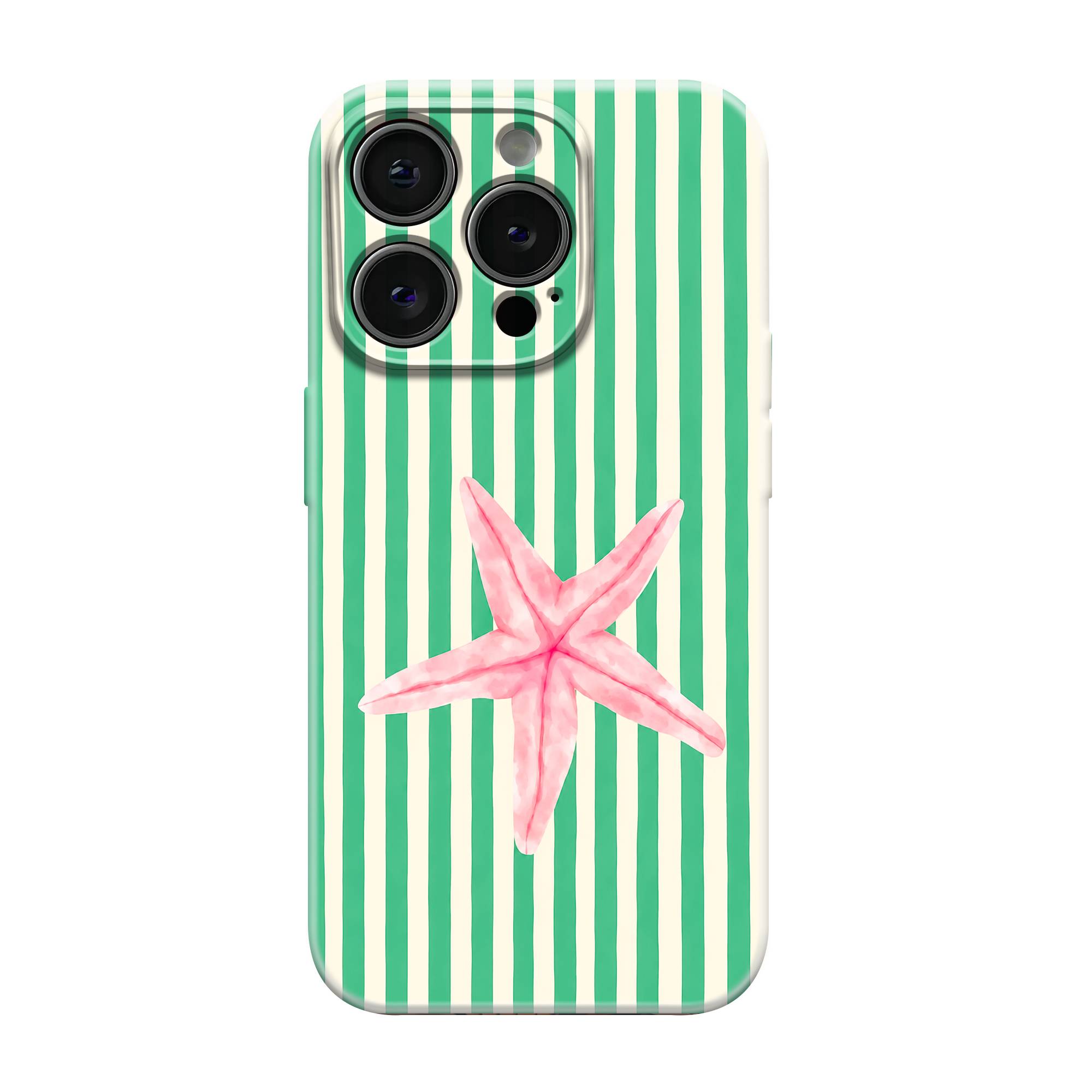Green Charm Star Glossy Hard Case