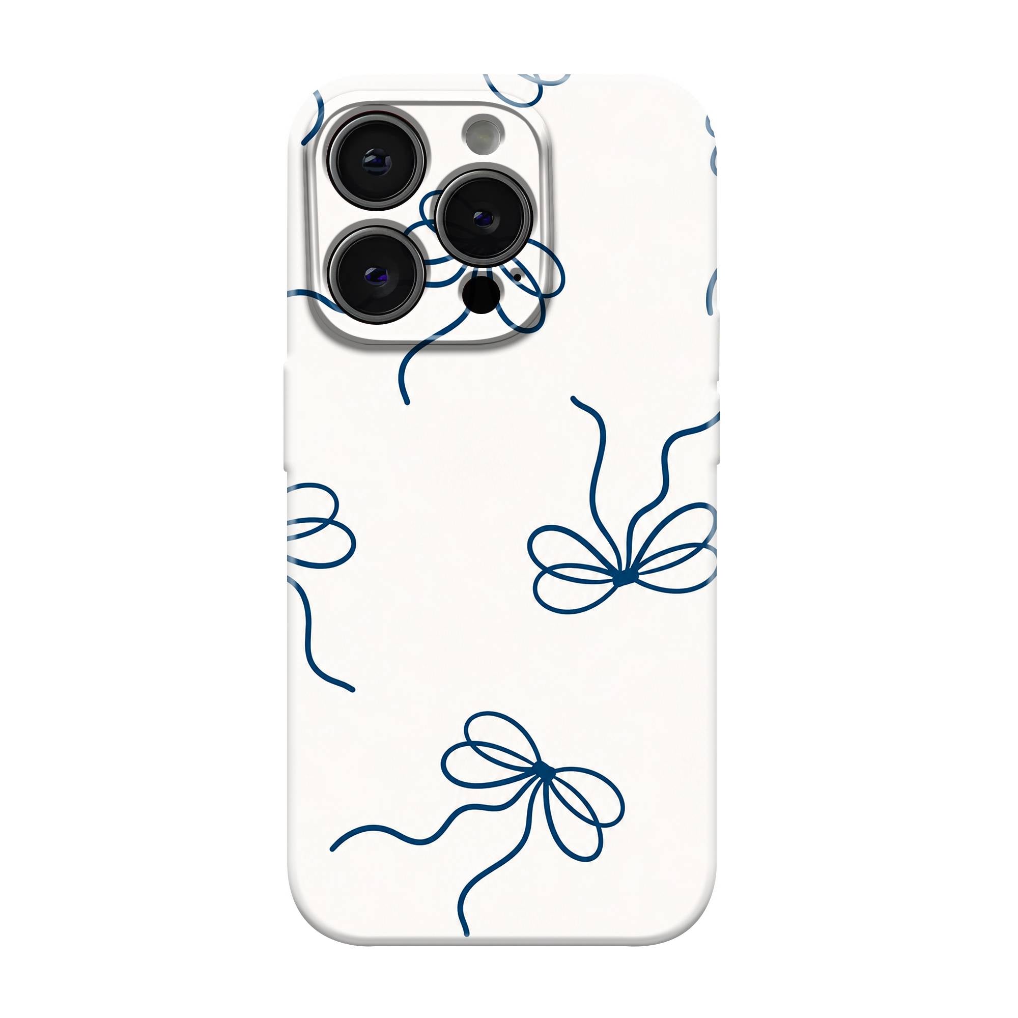 Blue Bow Doodle Glossy Hard Case