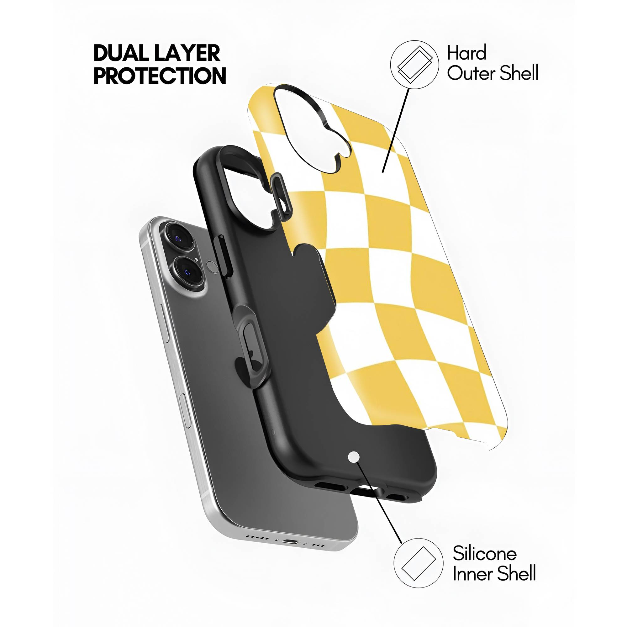 Yellow Checkered Dual Guard Case