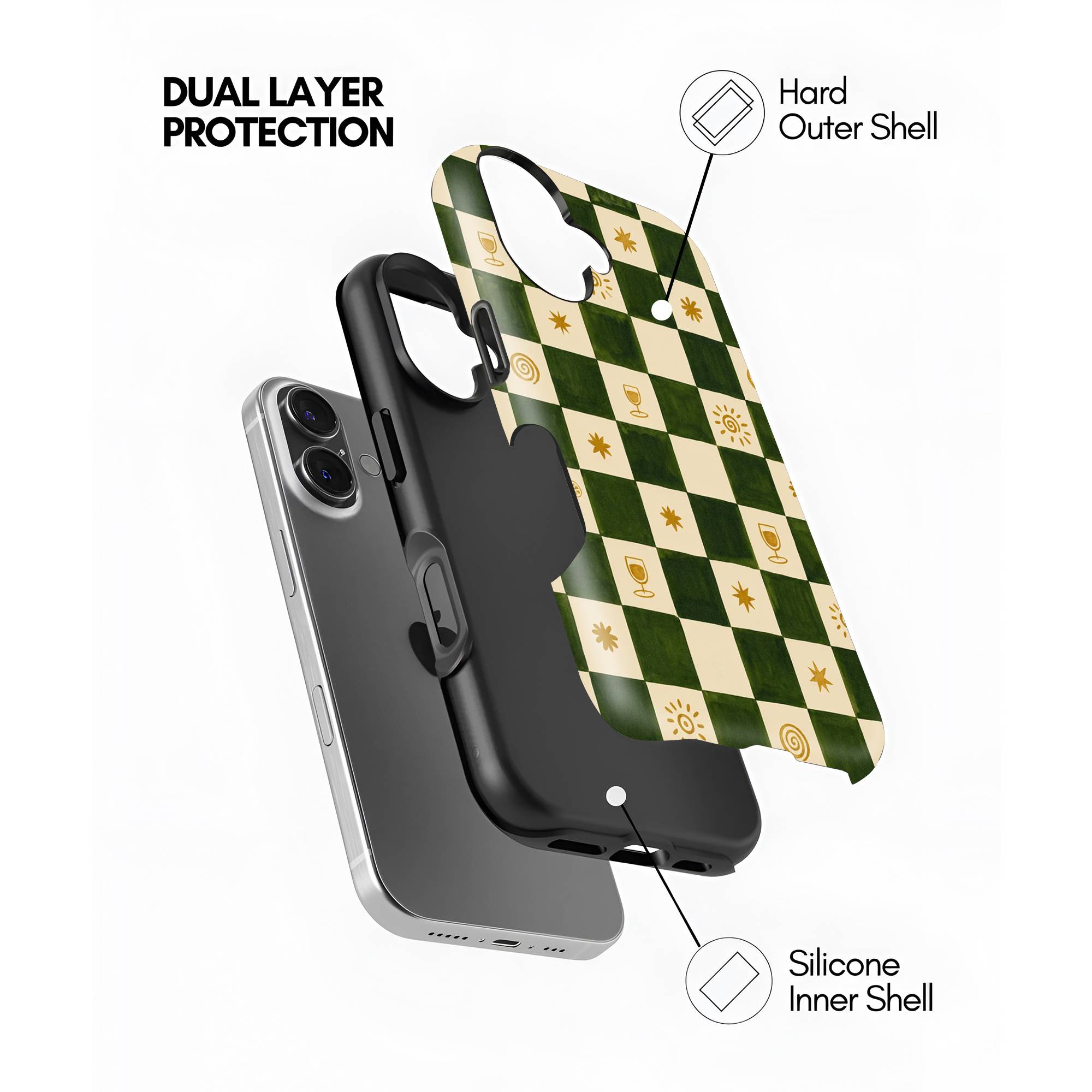 Checkered Pattern Dual Guard Case