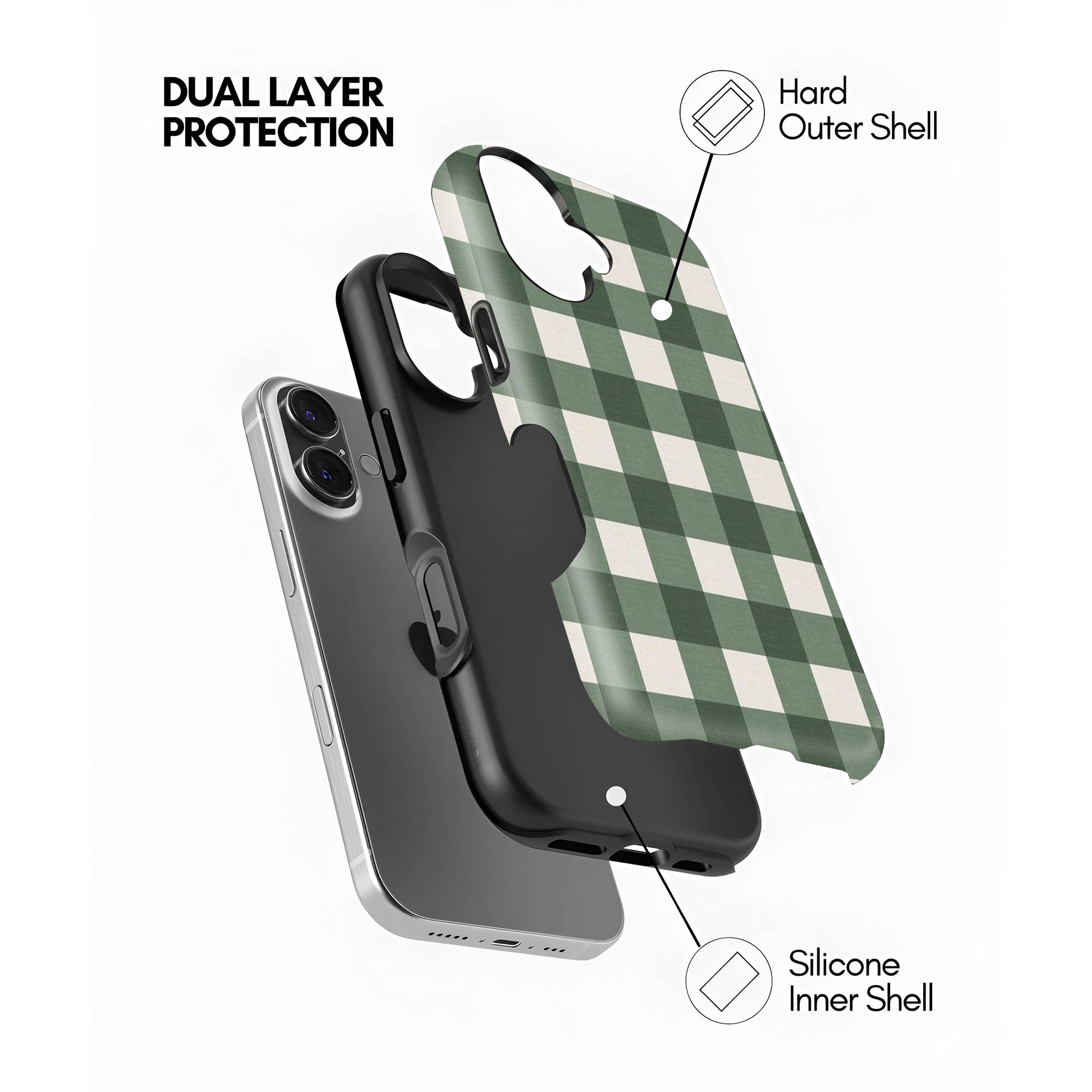 Green Check Dual Guard Case