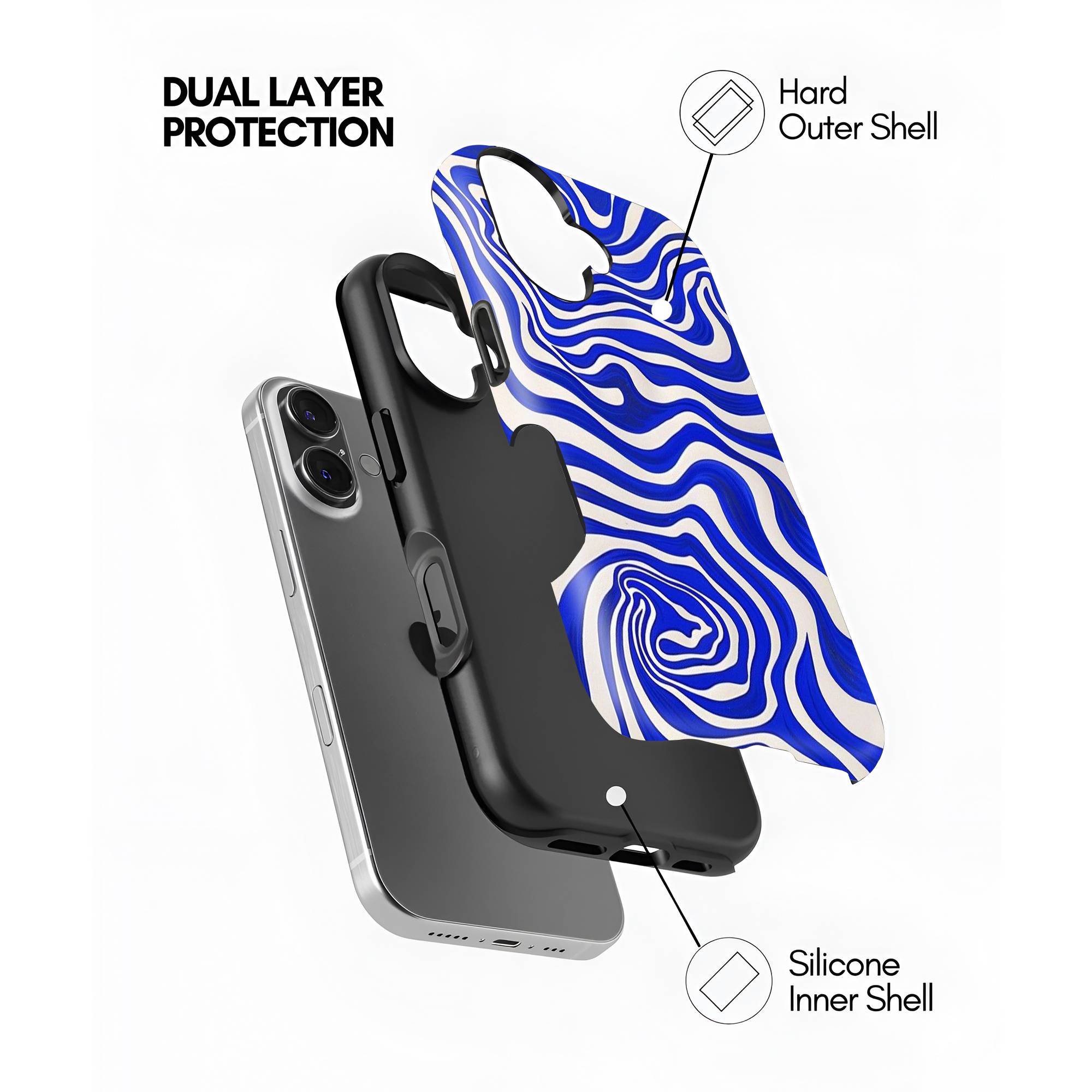 Blue Vortex Flow Dual Guard Case