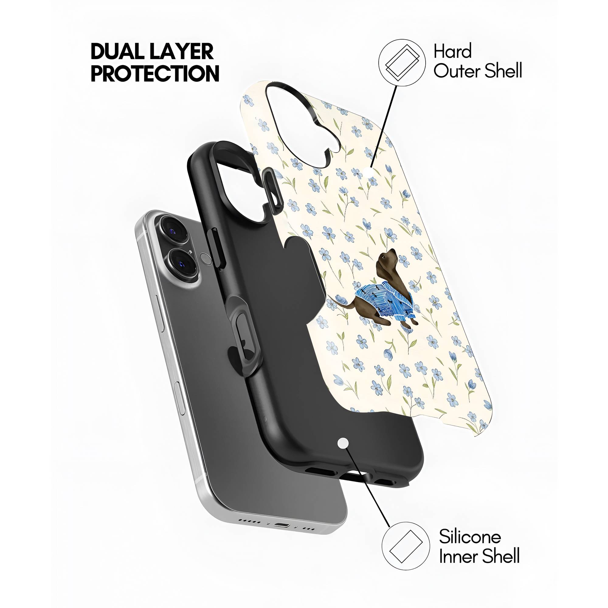 Puppy in Petals Dual Guard Case