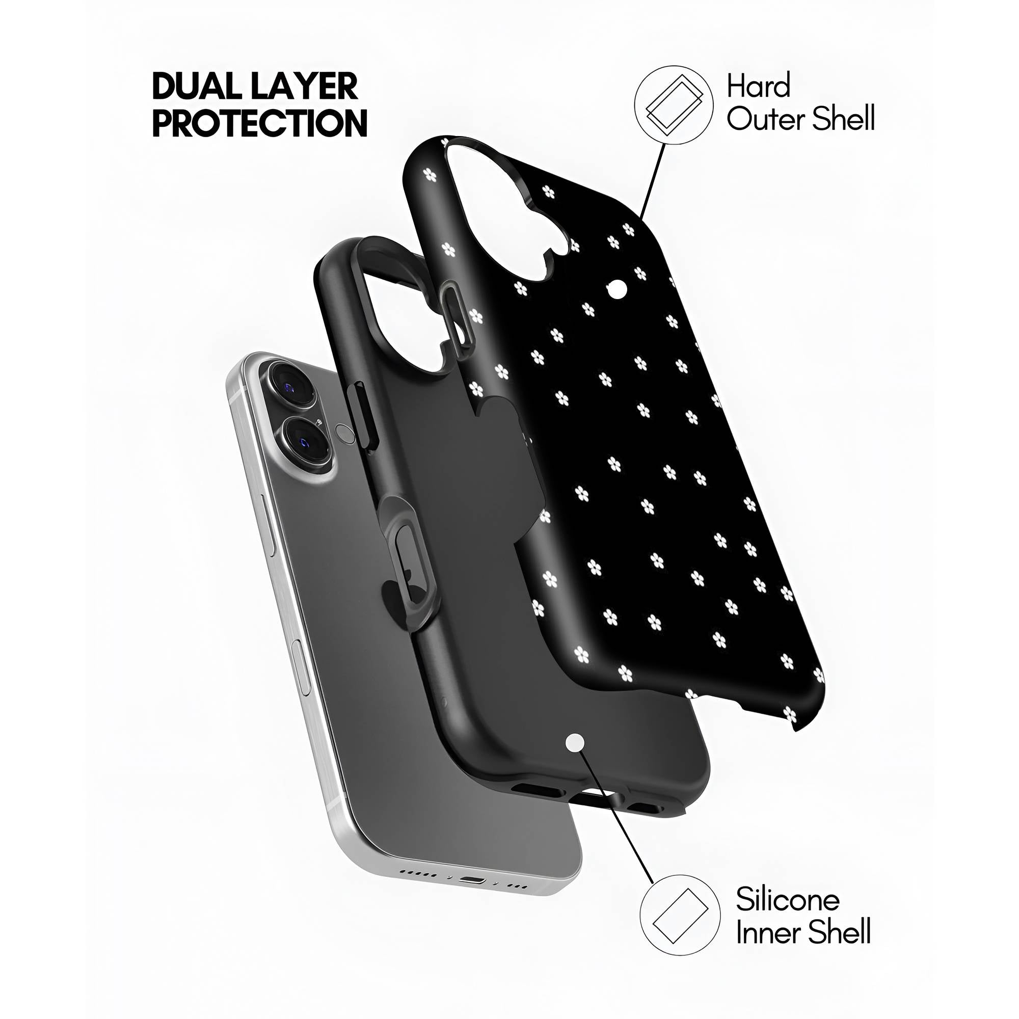 Noir Petals Dual Guard Case