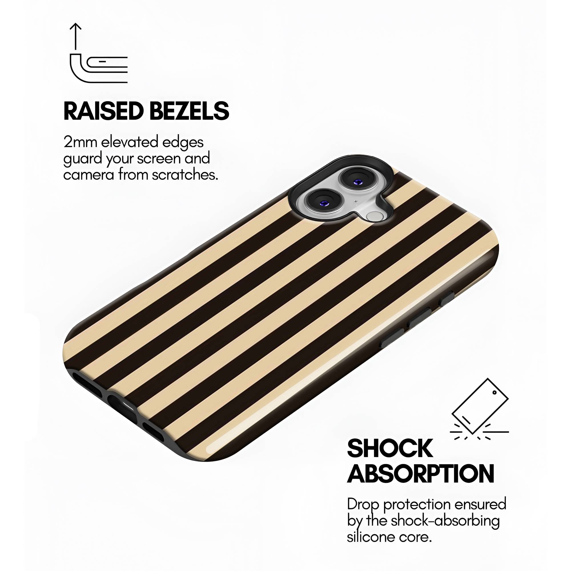 Mocha Stripe Dual Guard Case