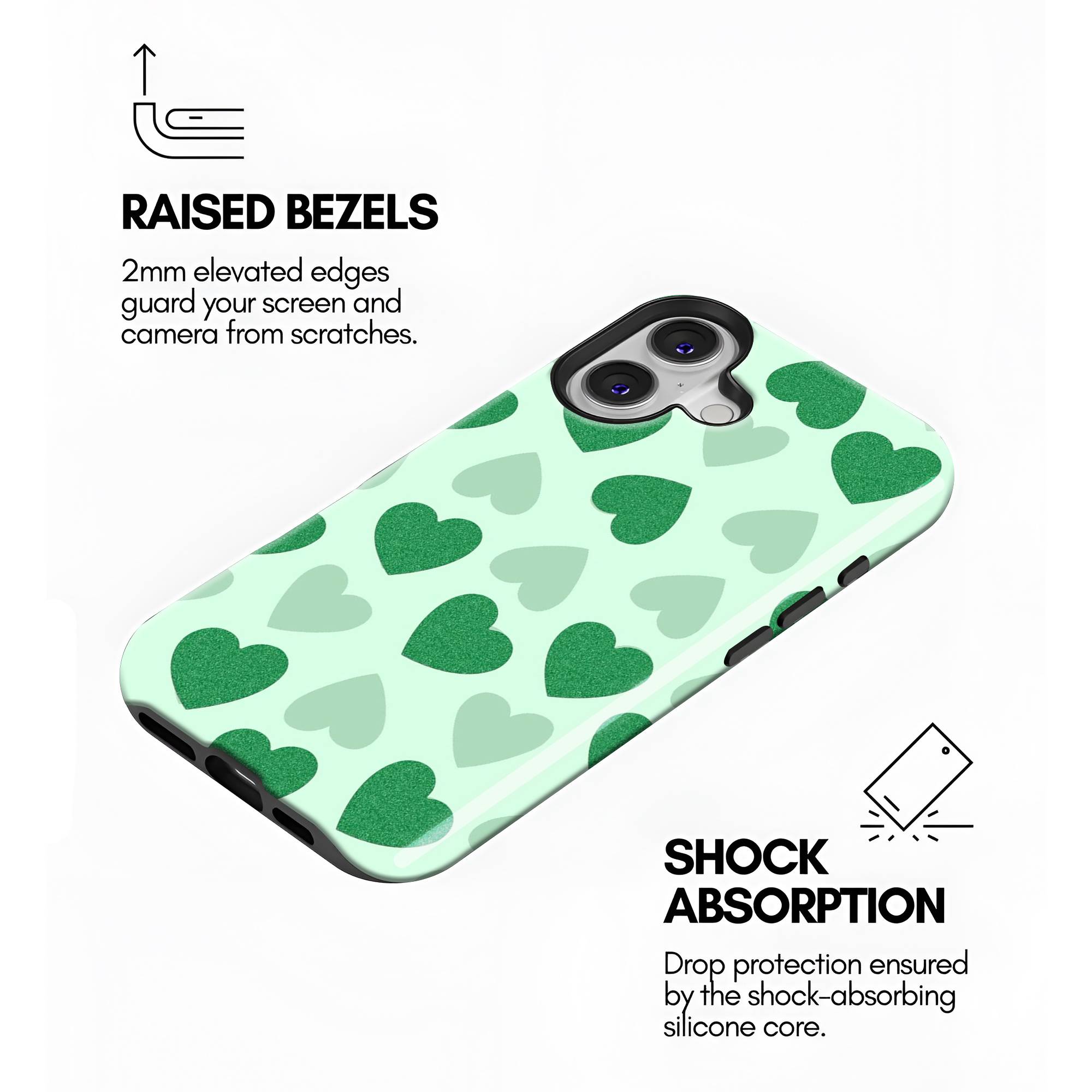 Green Heart Pop Dual Guard Case