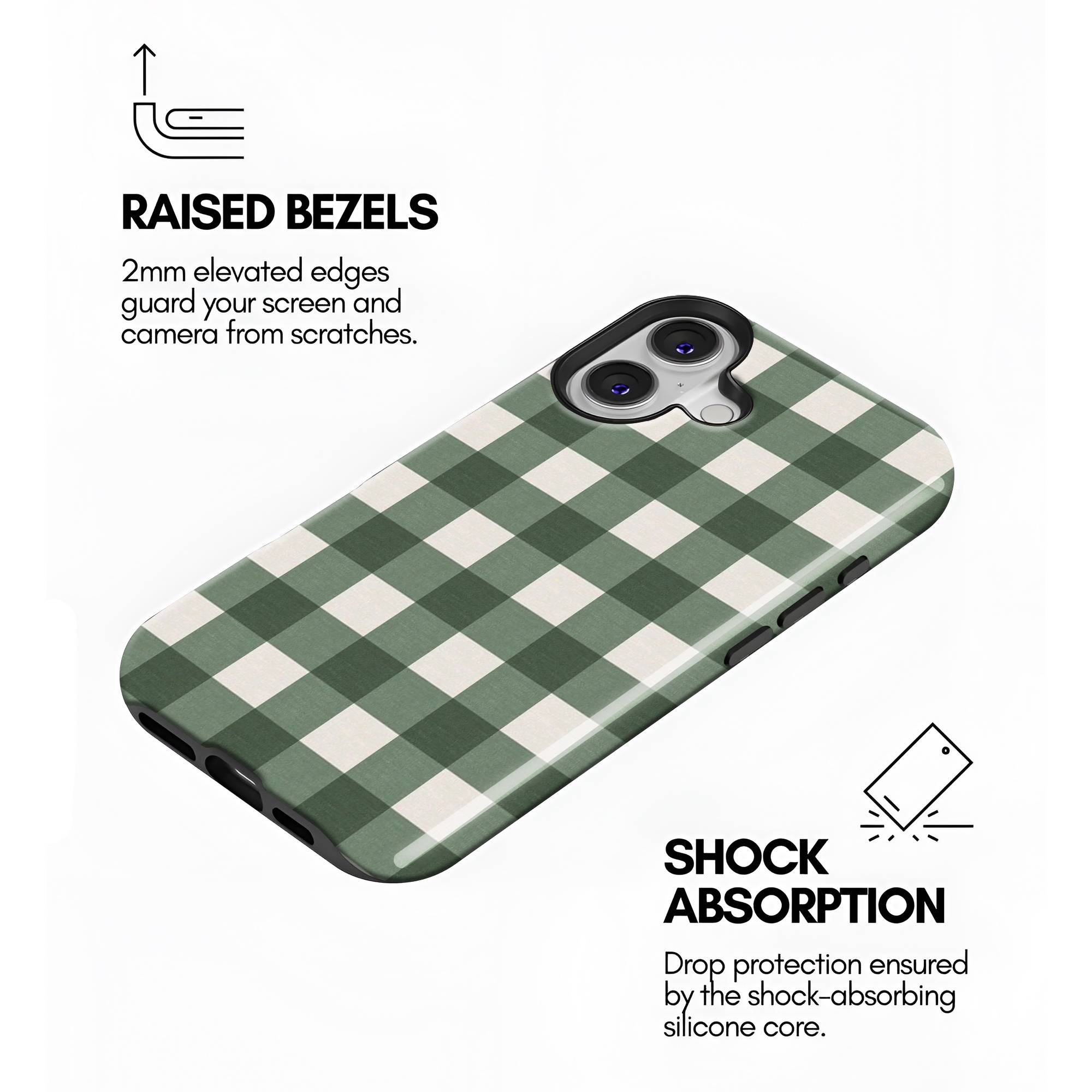 Green Check Dual Guard Case