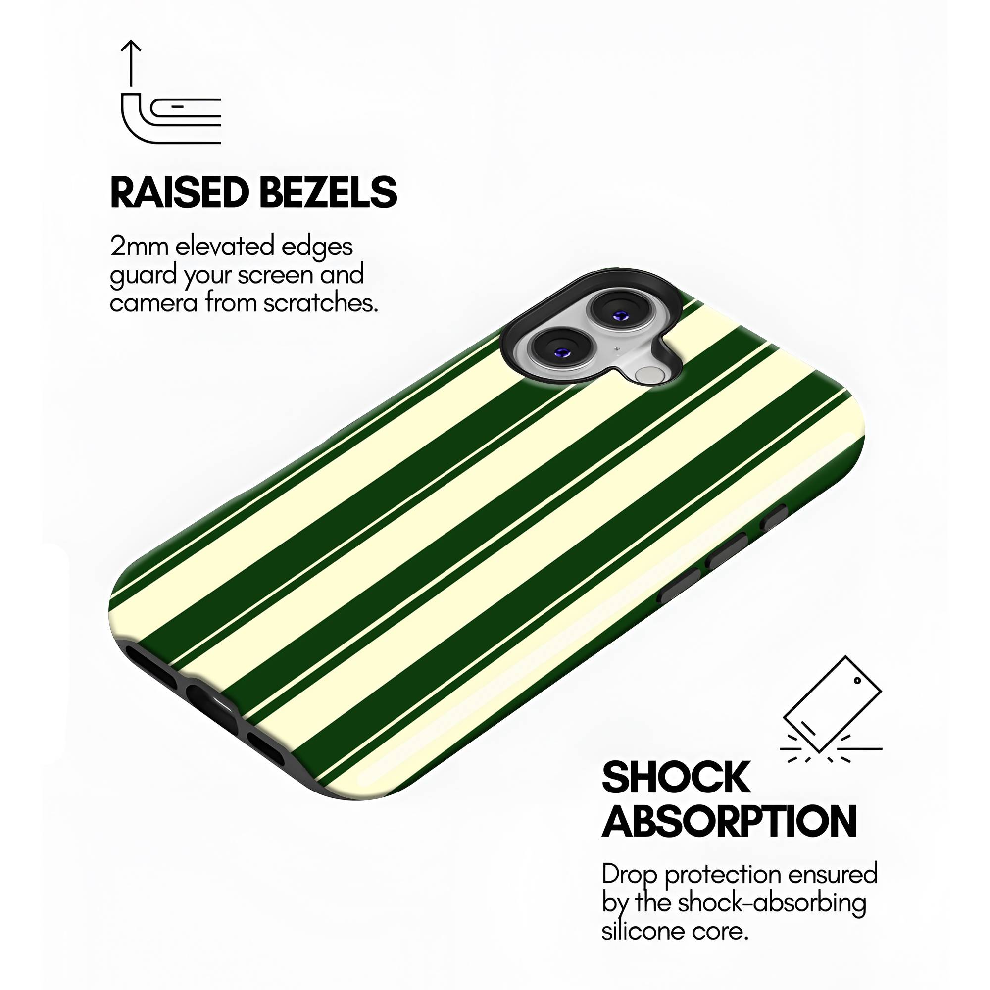 Green and Yellow Stripes Dual Guard Case