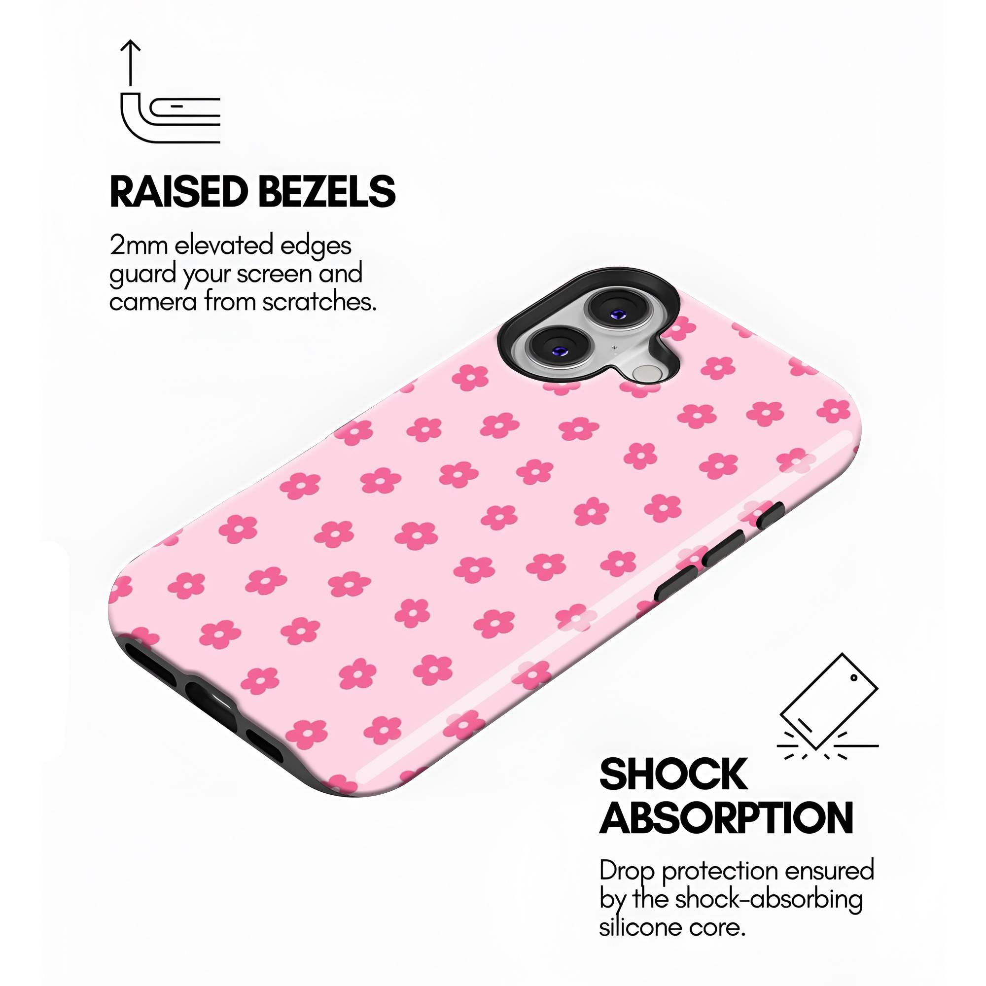 Pink Daisy Dots Dual Guard Case