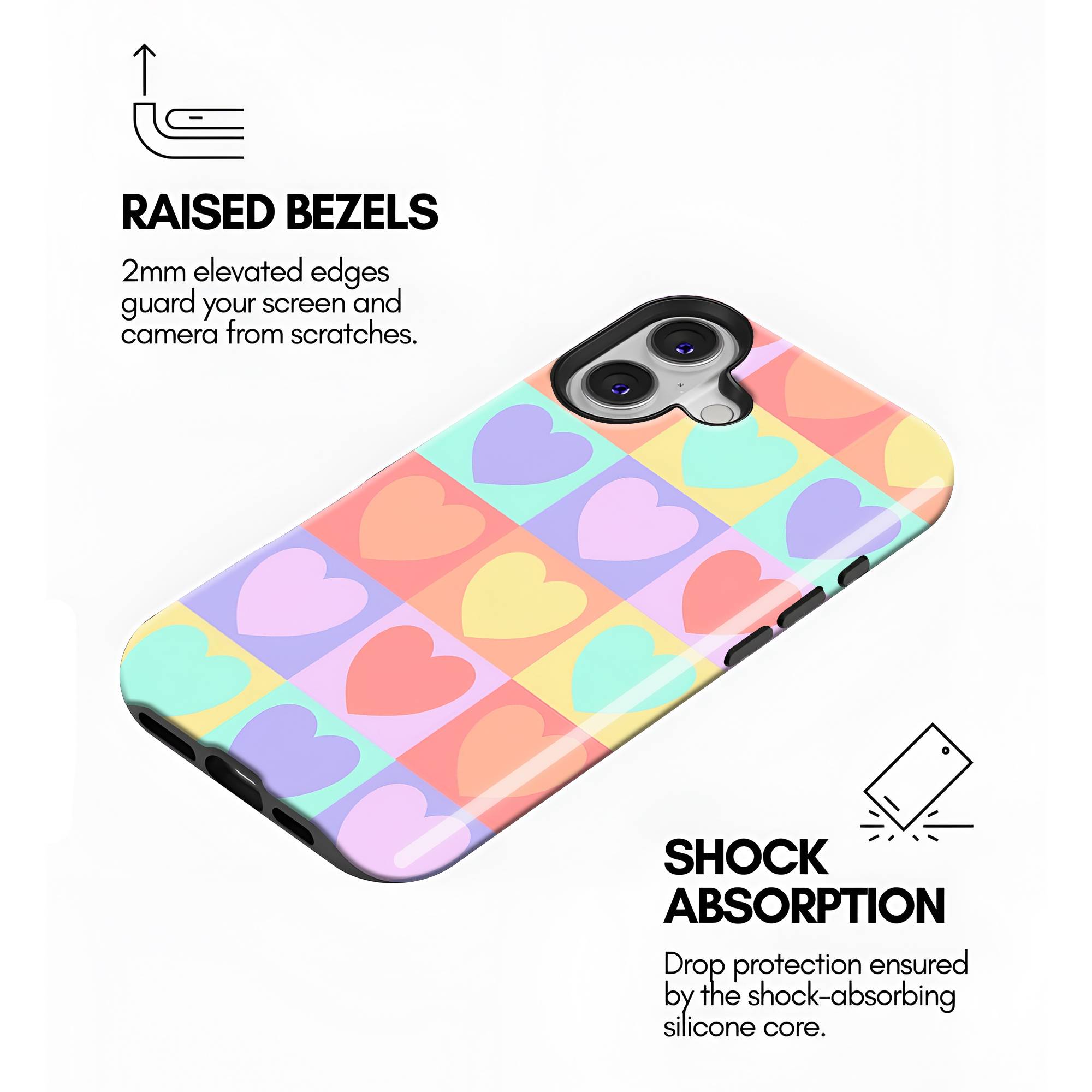Candy Hearts Grid Dual Guard Case