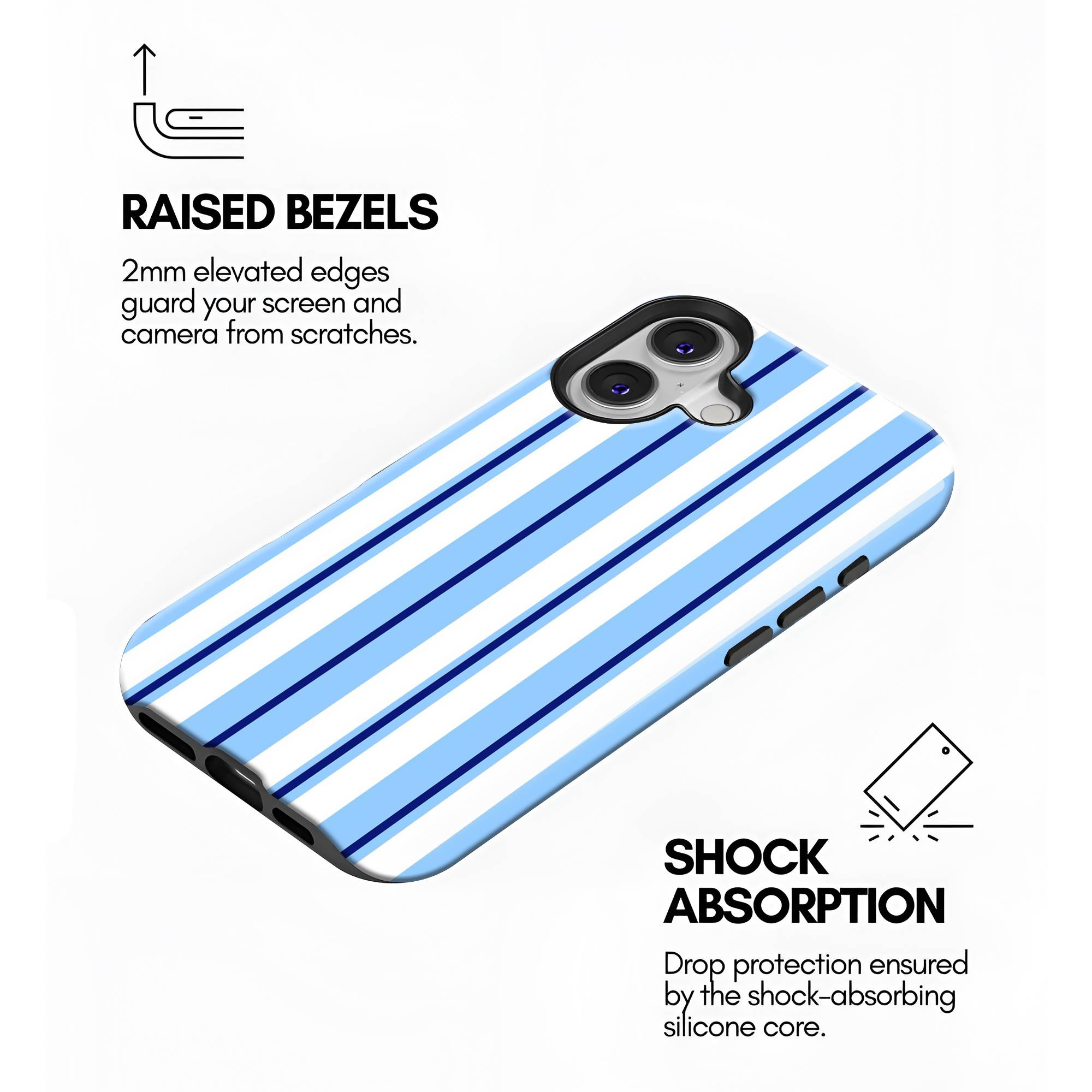 Blue Linen Stripes Dual Guard Case