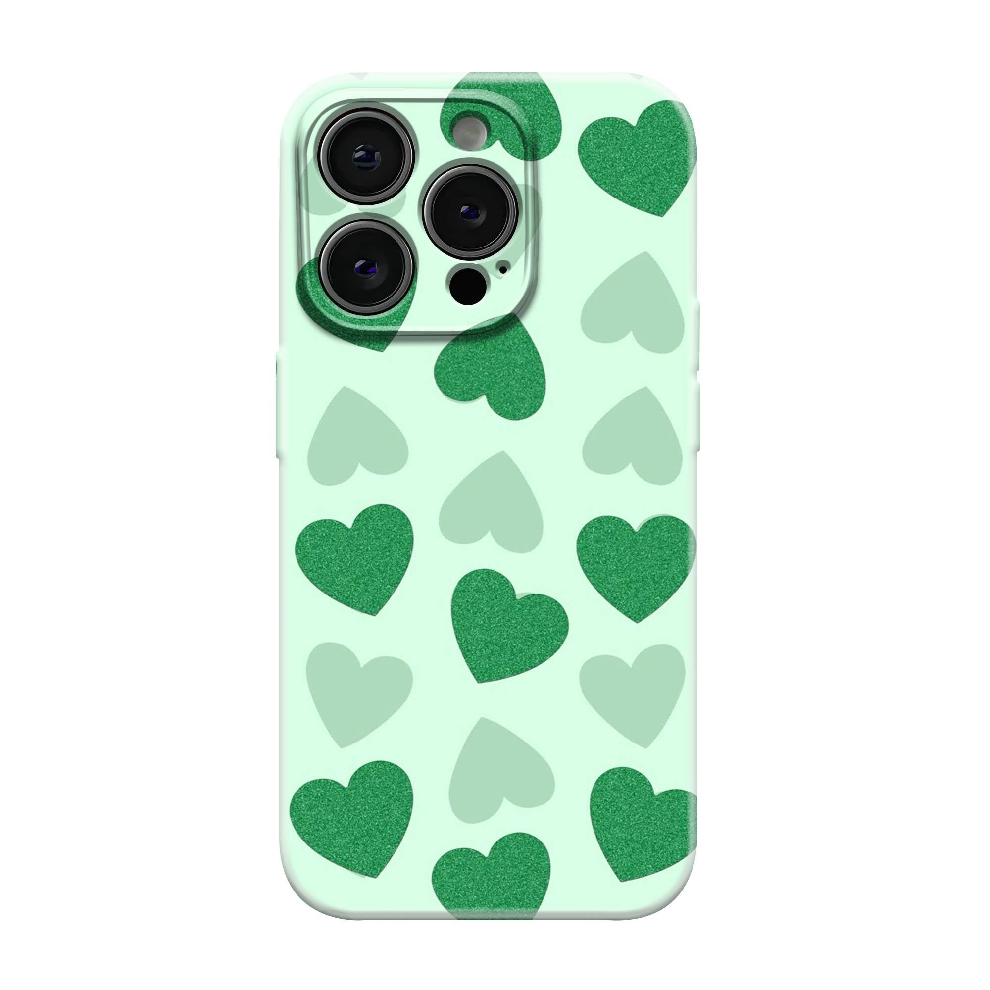 Green Heart Pop Glossy Hard Case