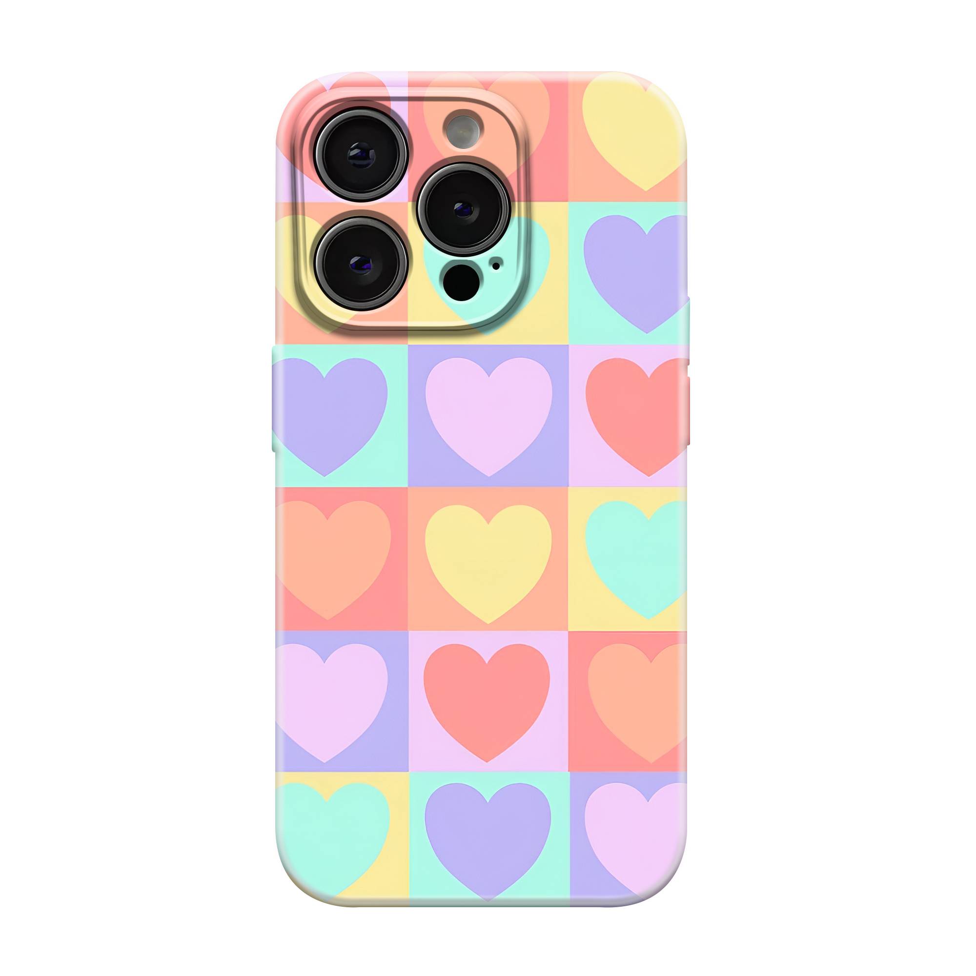 Candy Hearts Grid Glossy Hard Case