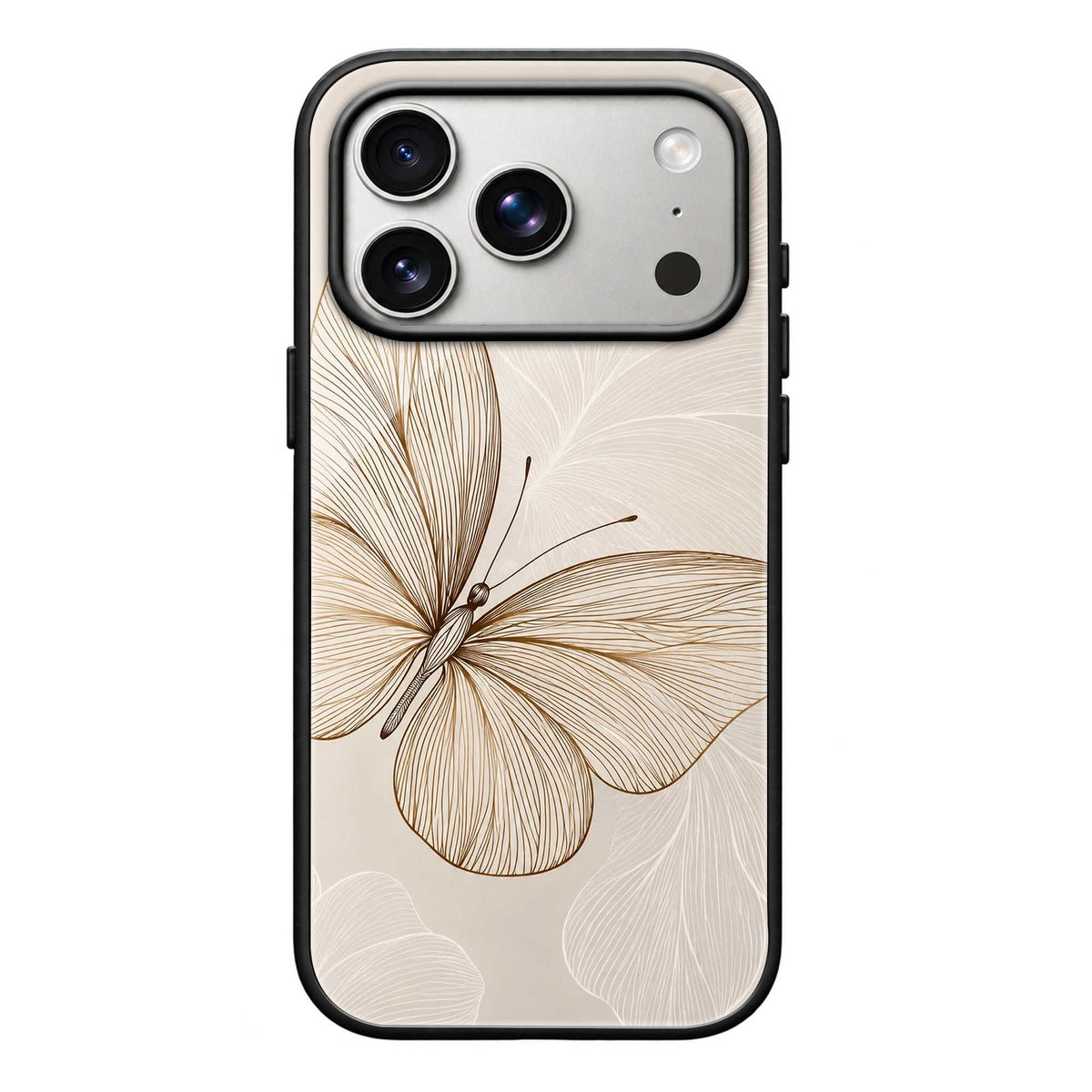 Golden Butterfly Glass Case