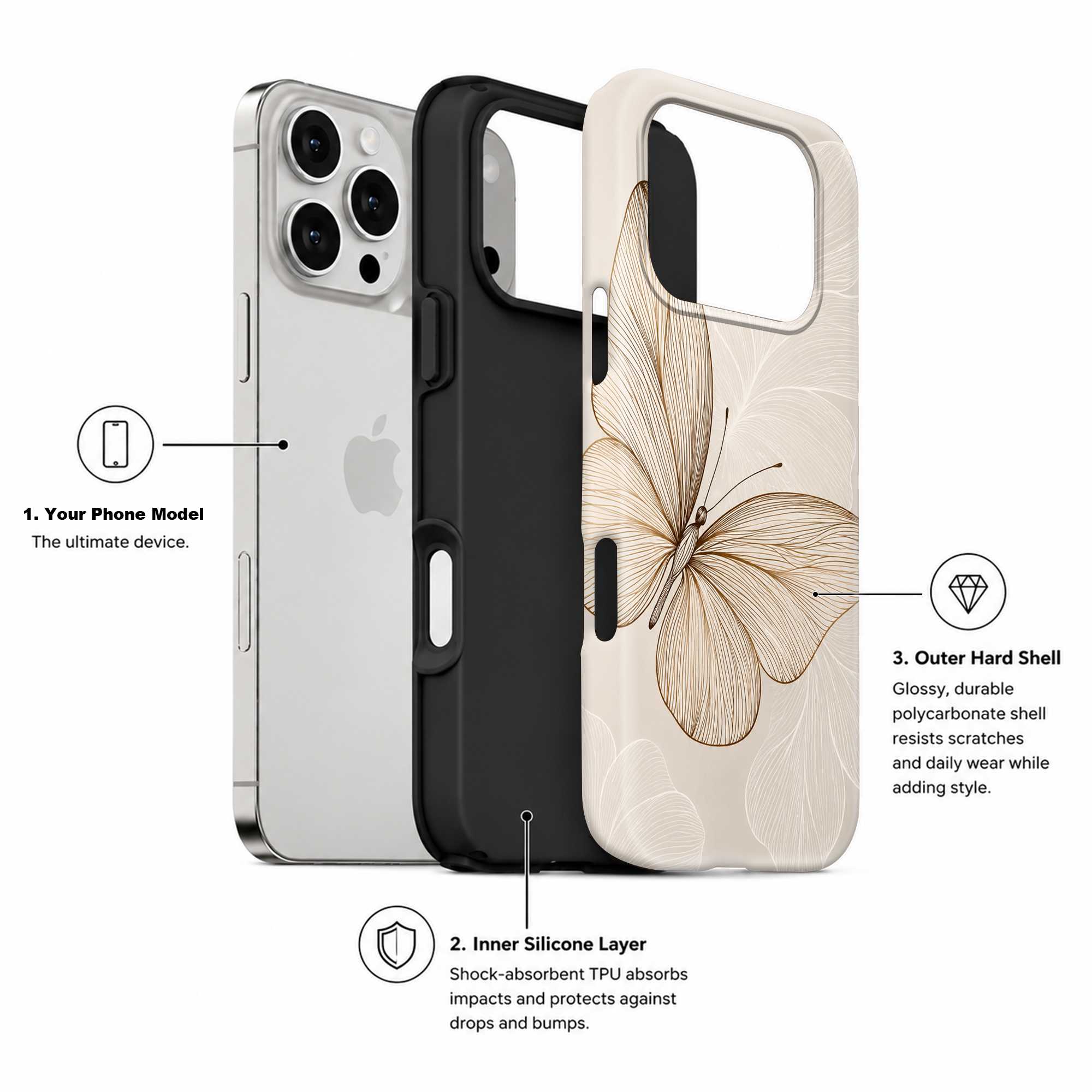 Golden Butterfly Dual Guard Case