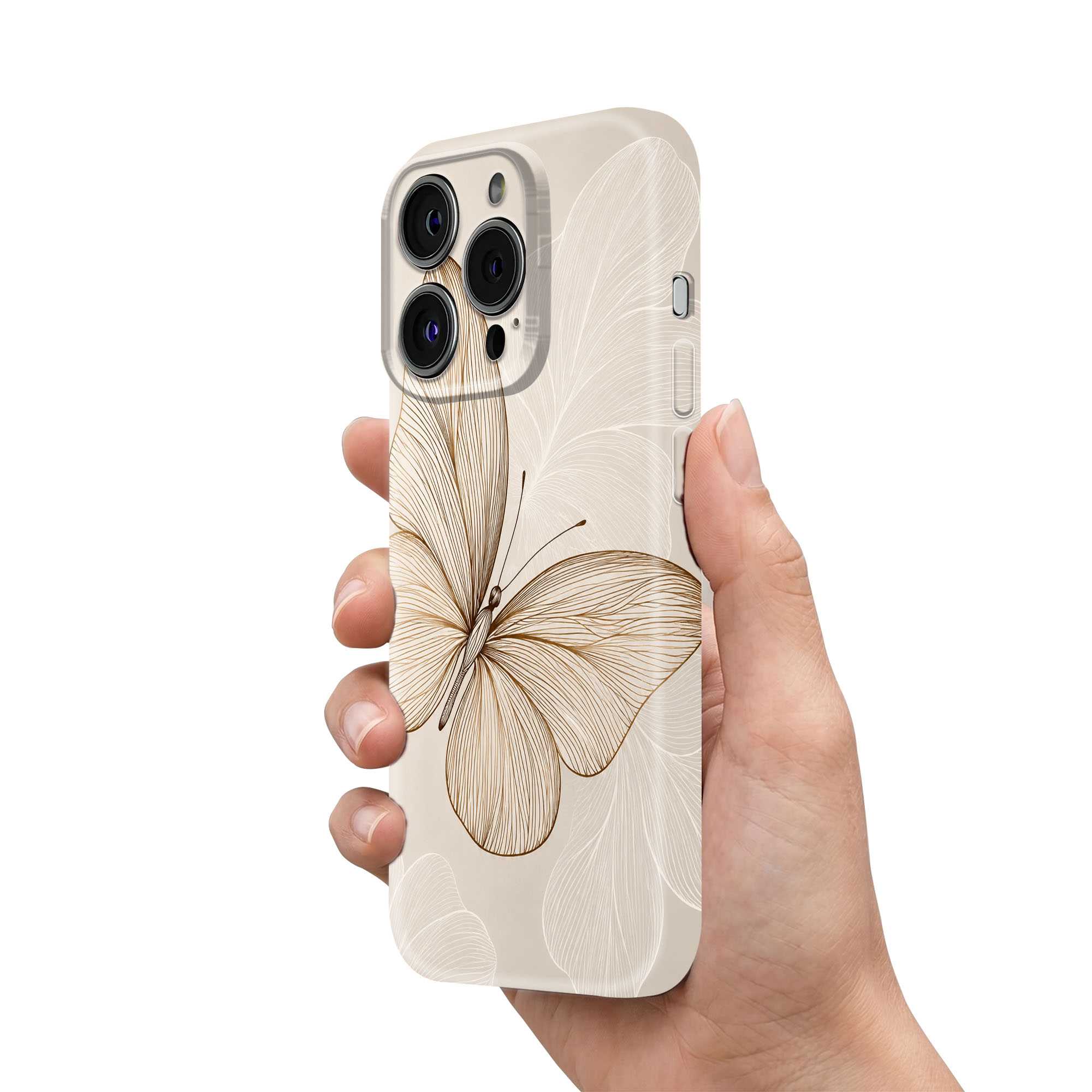 Golden Butterfly Glossy Hard Case