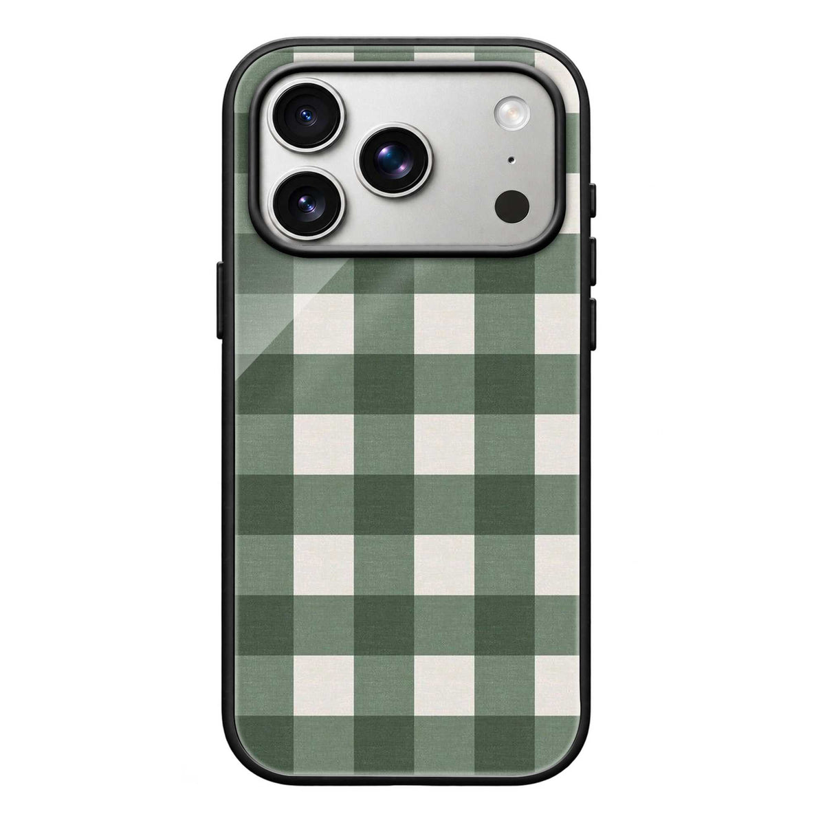 Green Check Glass Case