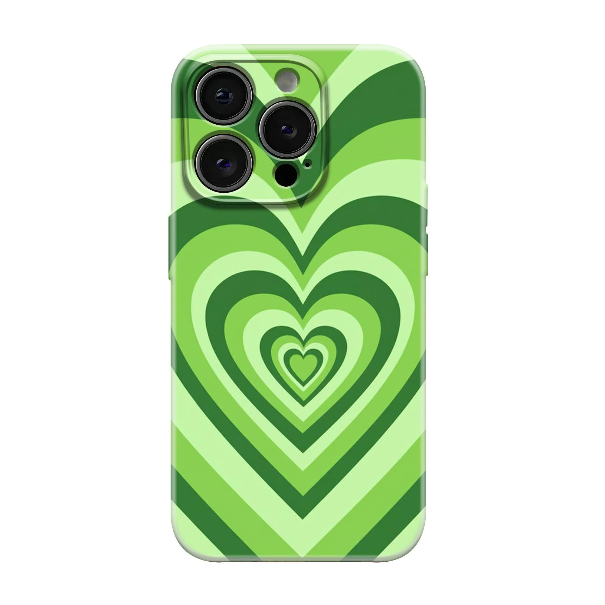 Green Heart Glossy Hard Case