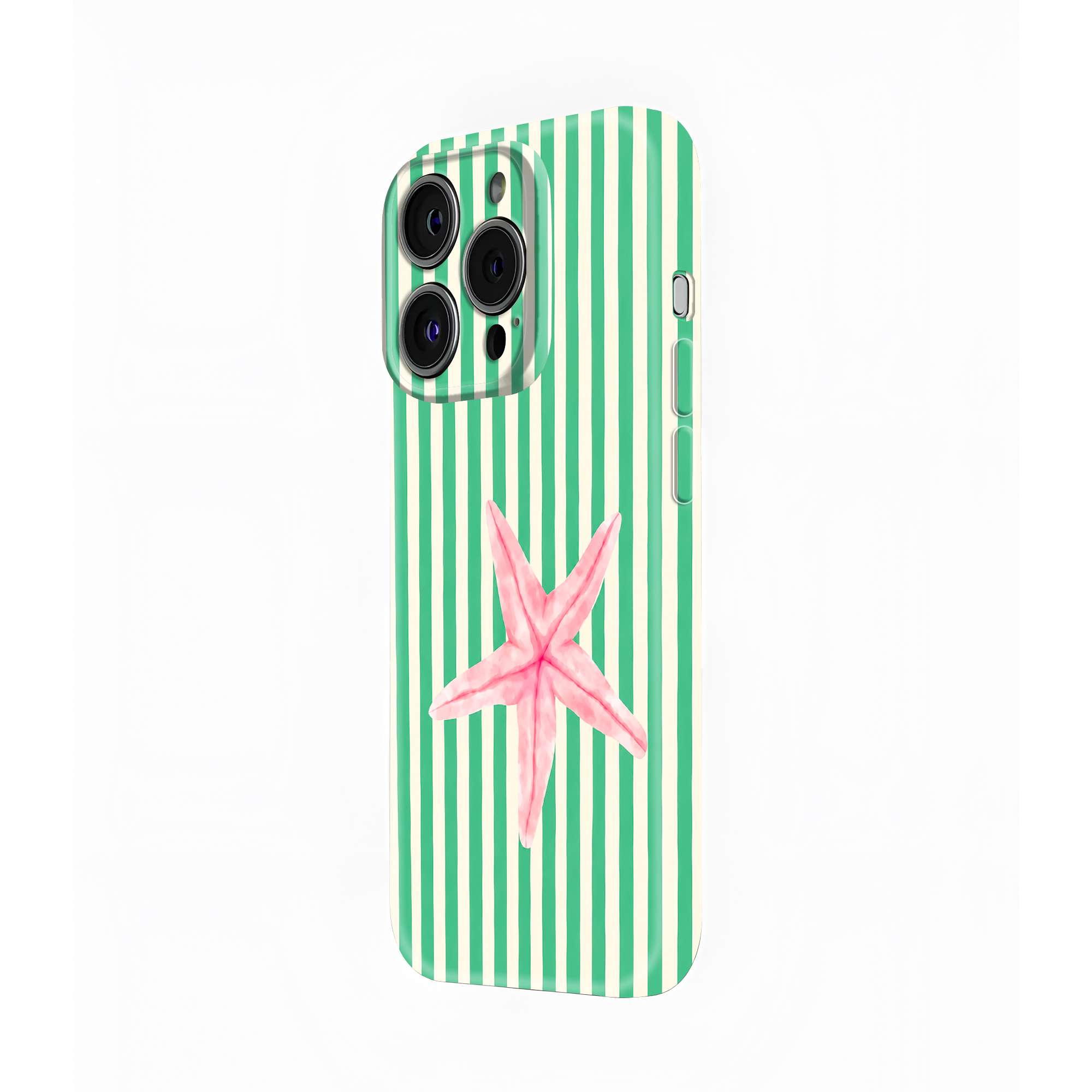 Green Charm Star Glossy Hard Case