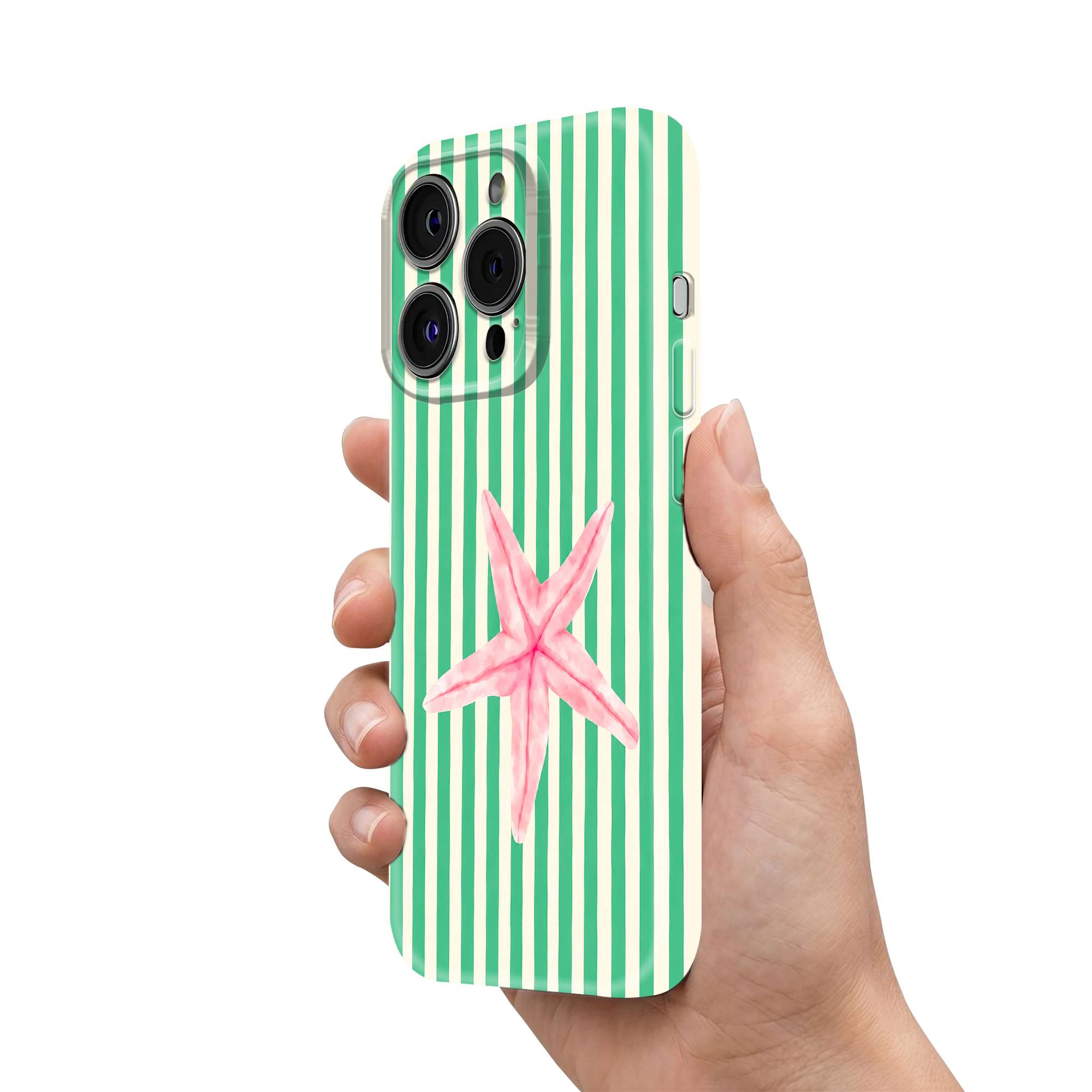 Green Charm Star Glossy Hard Case