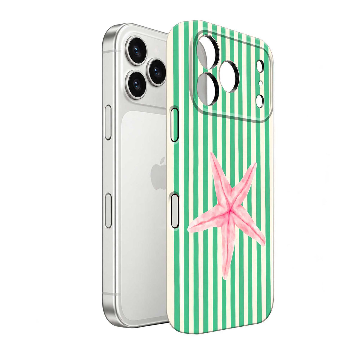 Green Charm Star Glossy Hard Case