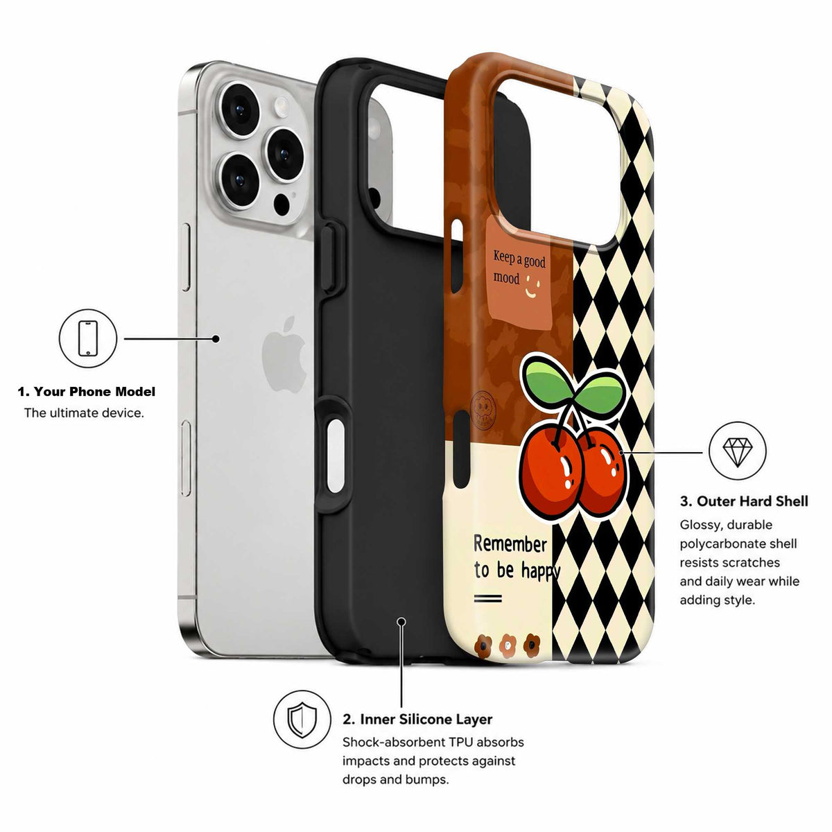 Happy Vibes Cherry Dual Guard Case