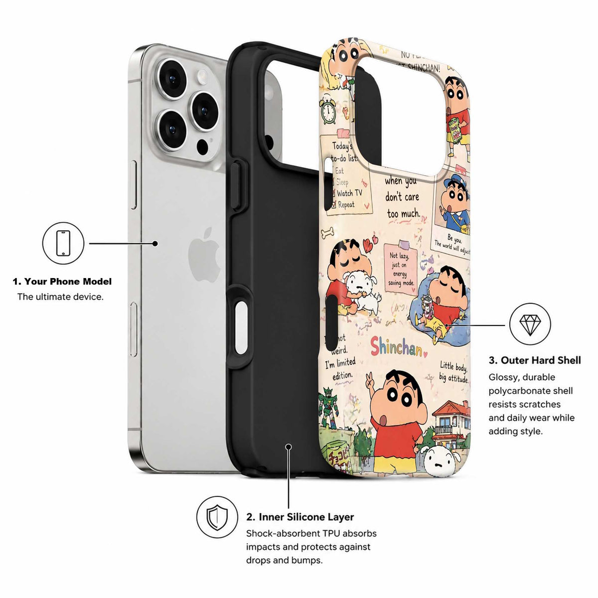 Just Shinchan Dual Guard Case