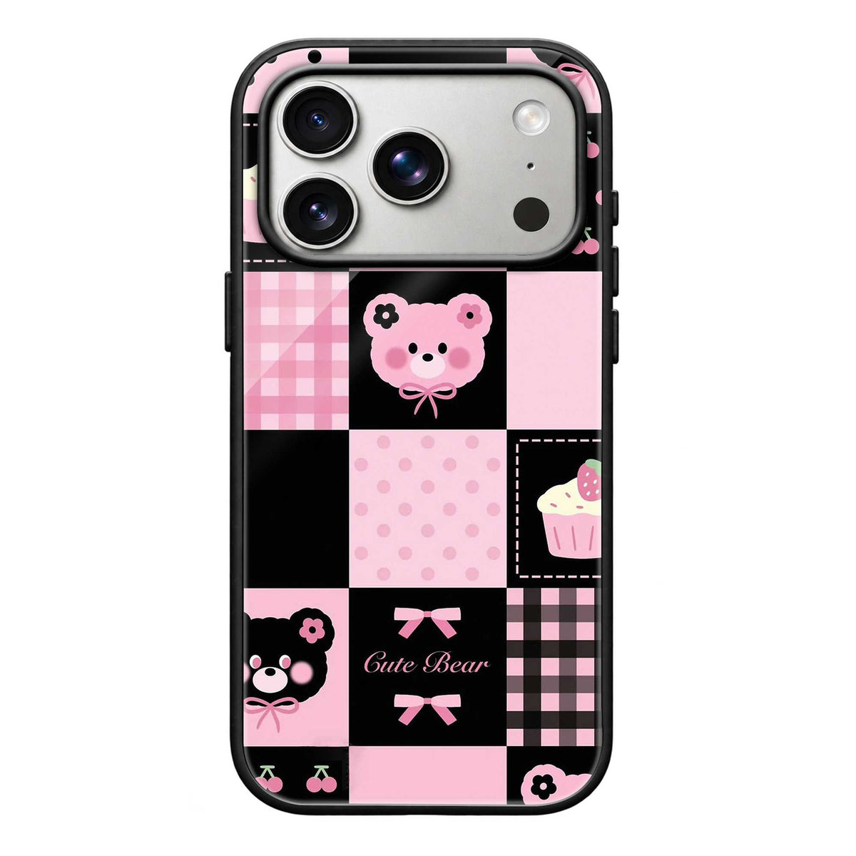 Kawaii Bear Patch Glass Case