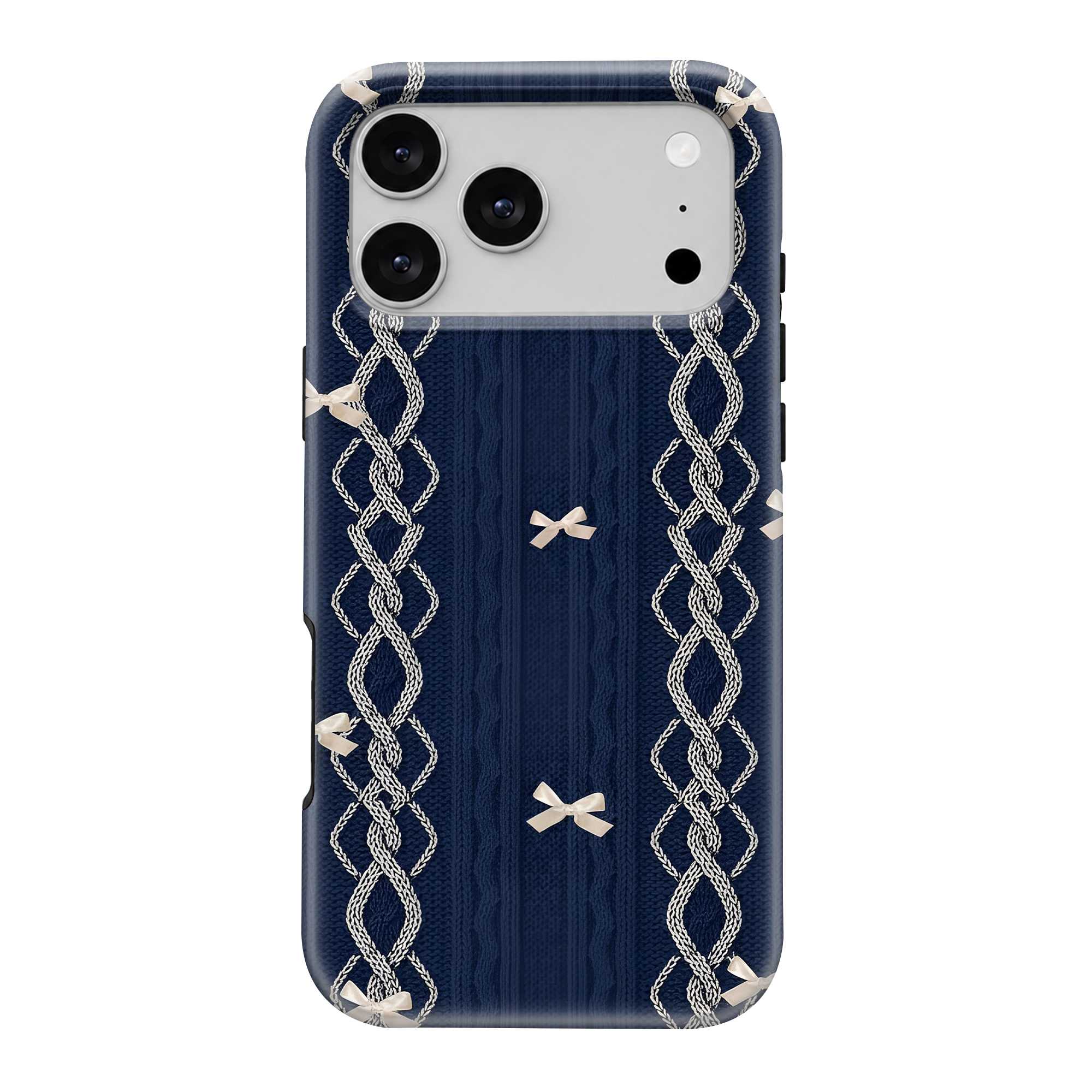Knit Bow Navy Dual Guard Case