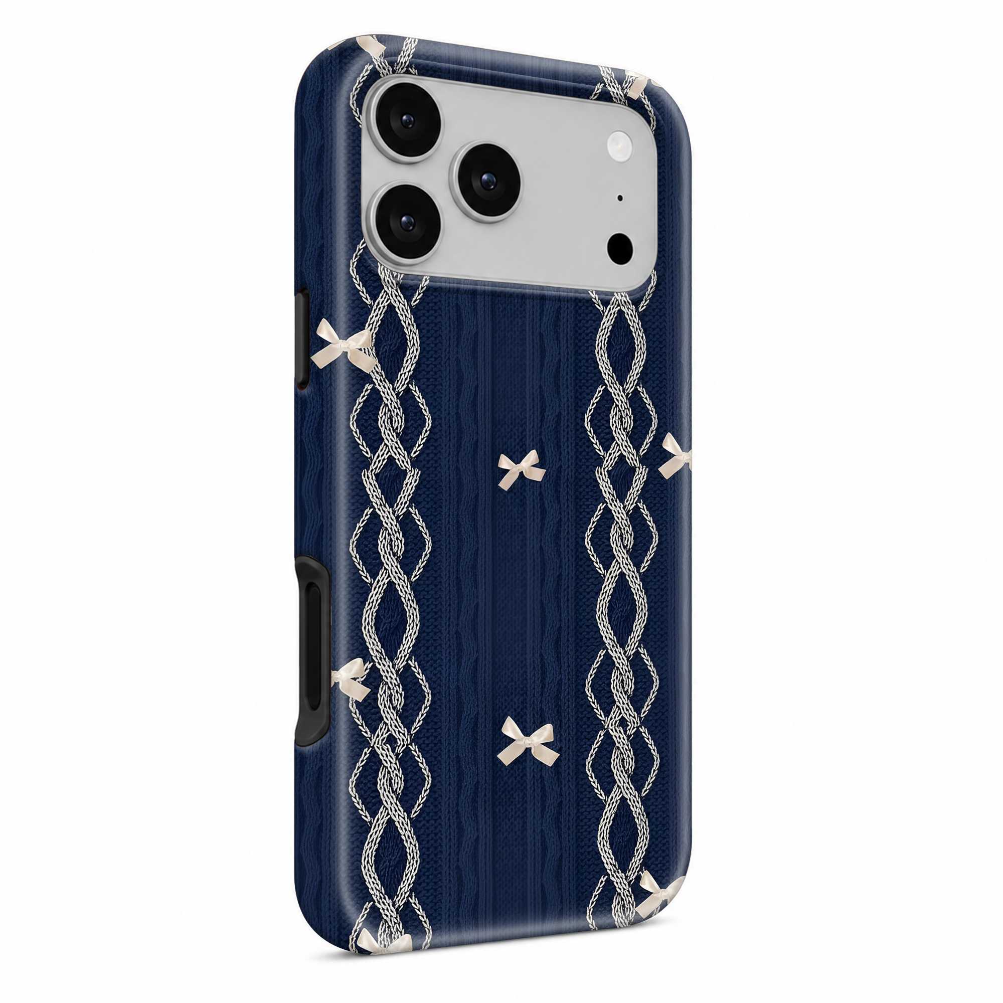 Knit Bow Navy Dual Guard Case