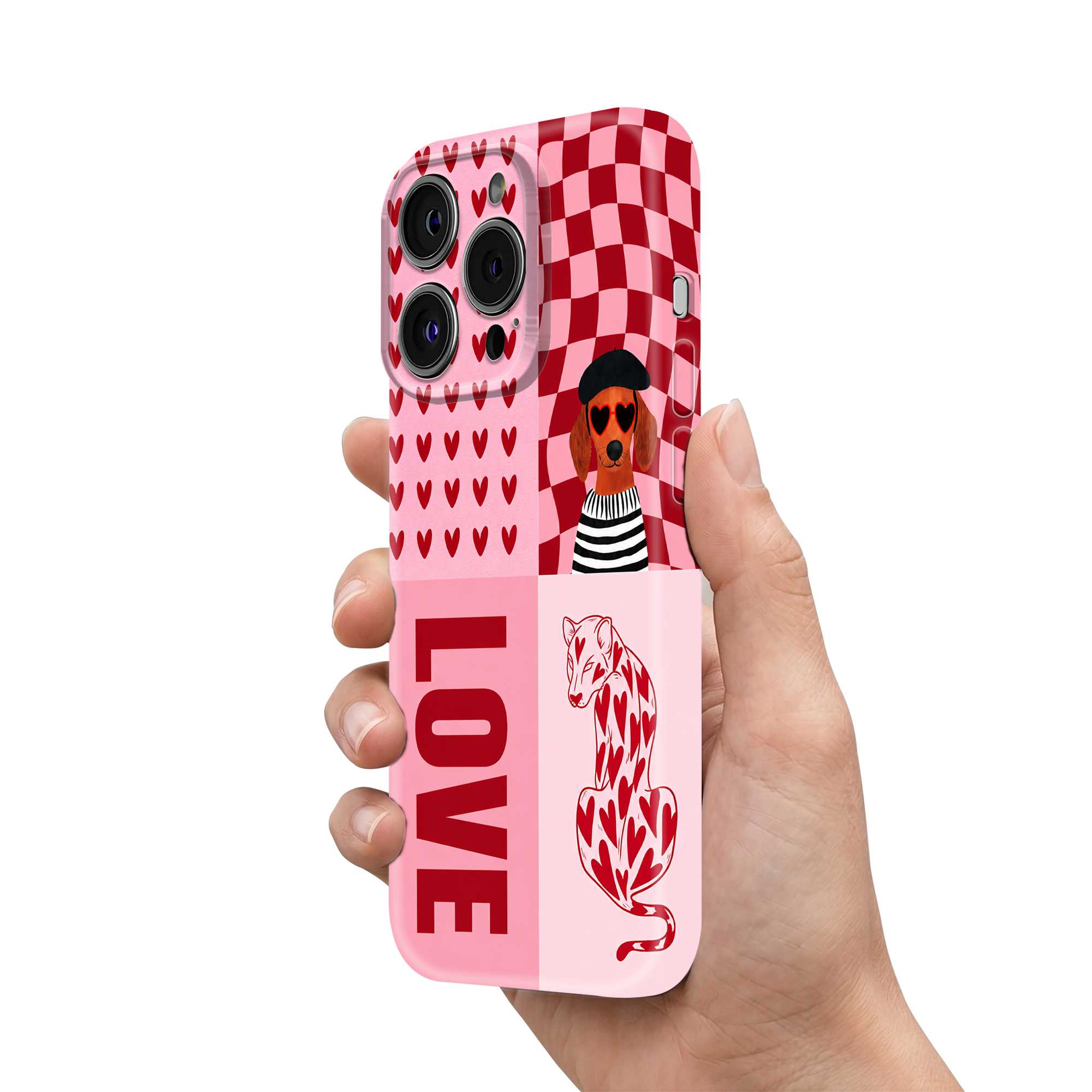 Love Grid Glossy Hard Case