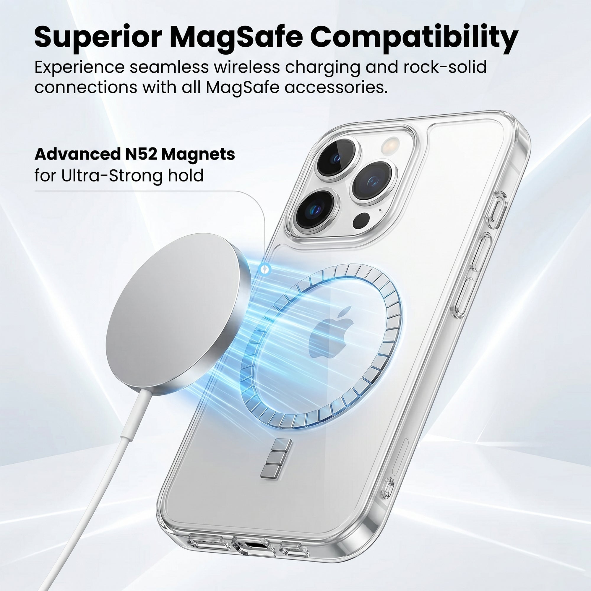 Anti Yellow Crystal Clear iPhone Case. MagSafe Inside.