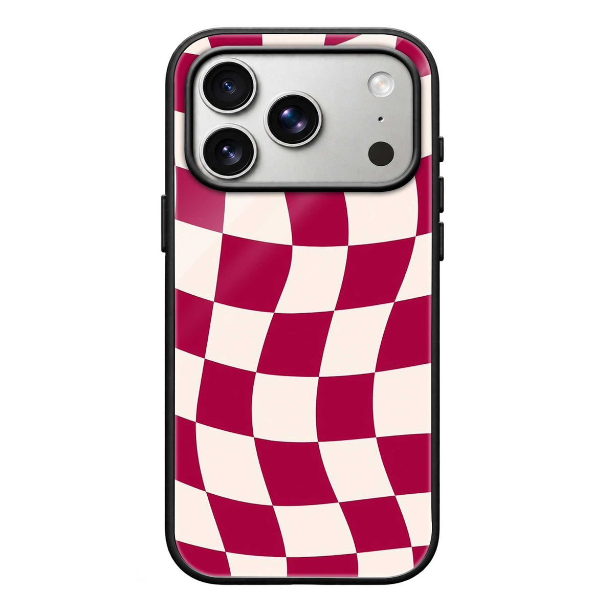 Maroon Checkerboard Glass Case