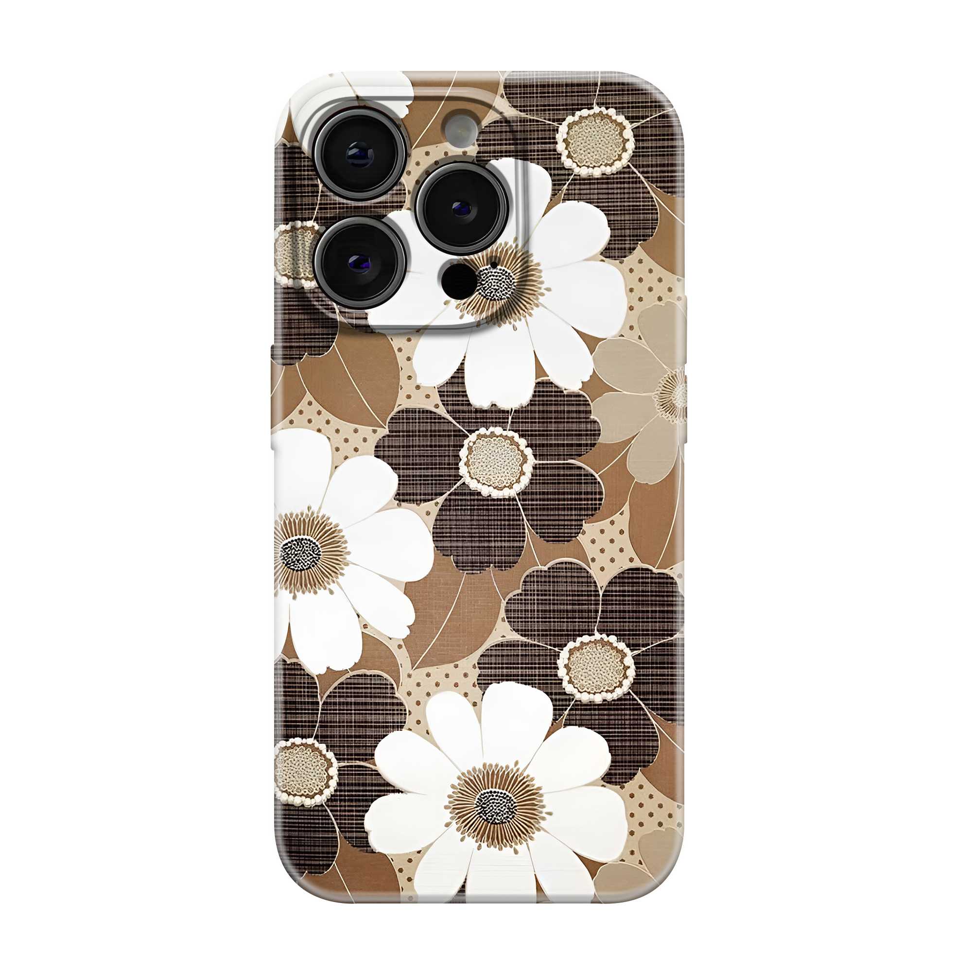 Mocha Daisy Glossy Hard Case