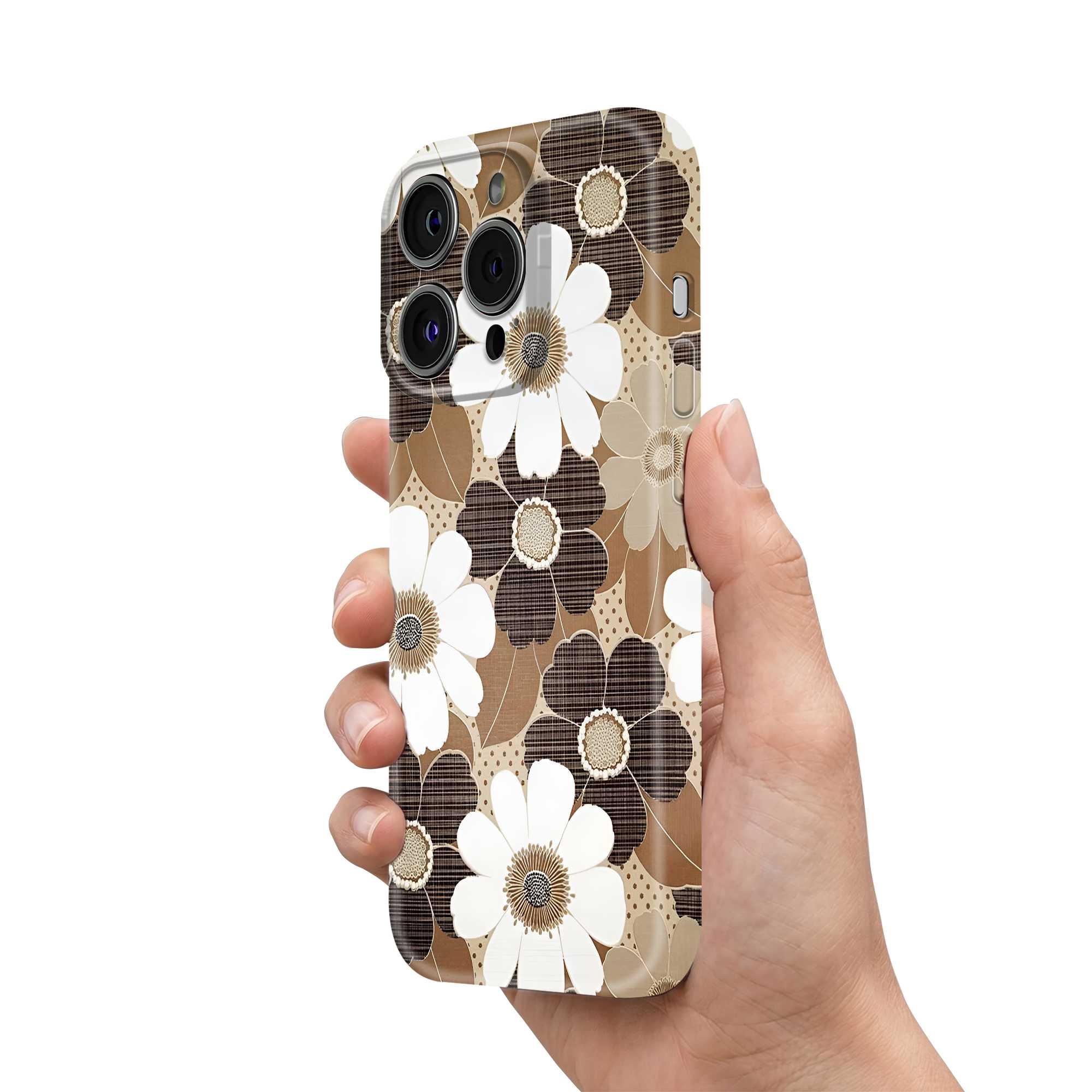 Mocha Daisy Glossy Hard Case