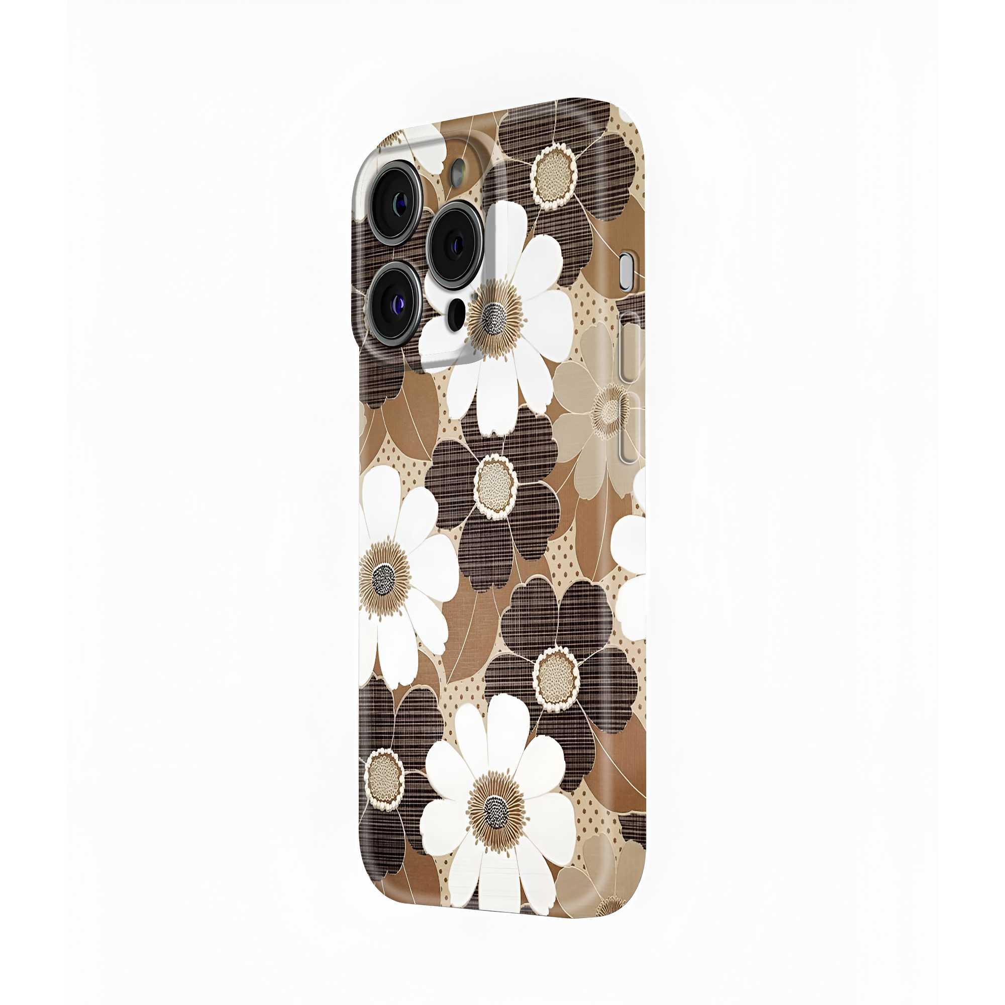 Mocha Daisy Glossy Hard Case