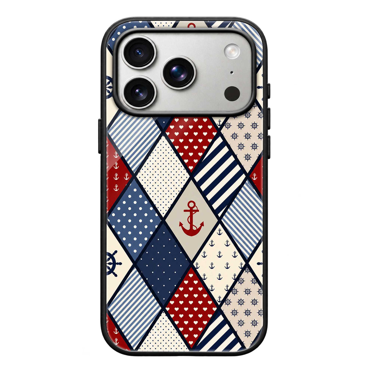 Nautical Patch Glass Case