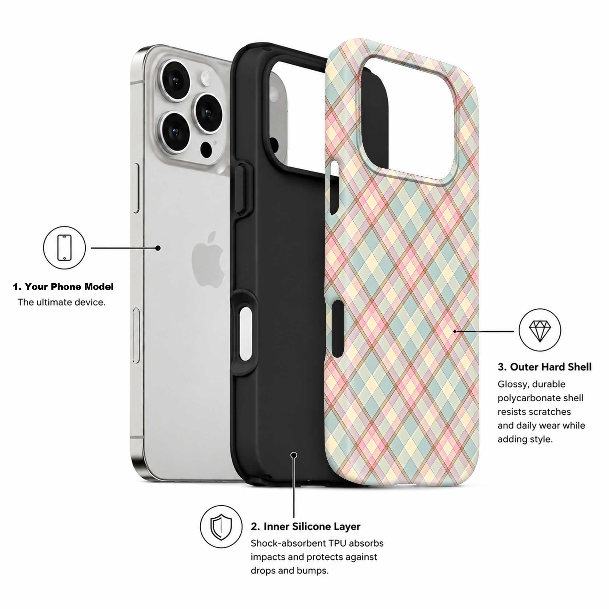 Pastel Plaid Dual Guard Case