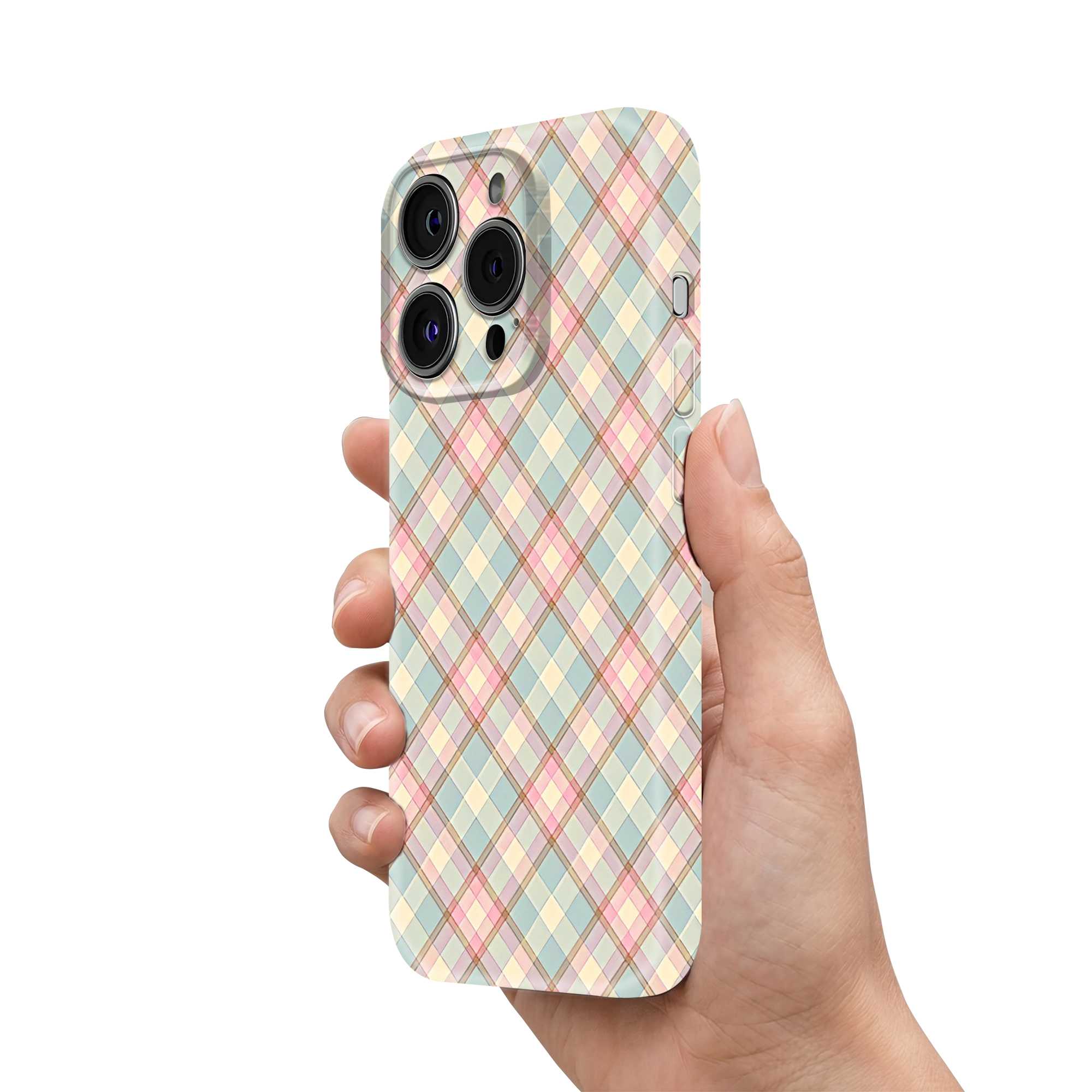 Pastel Plaid Glossy Hard Case