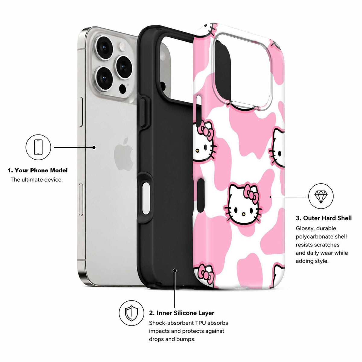Pink Kitty Moo Dual Guard Case