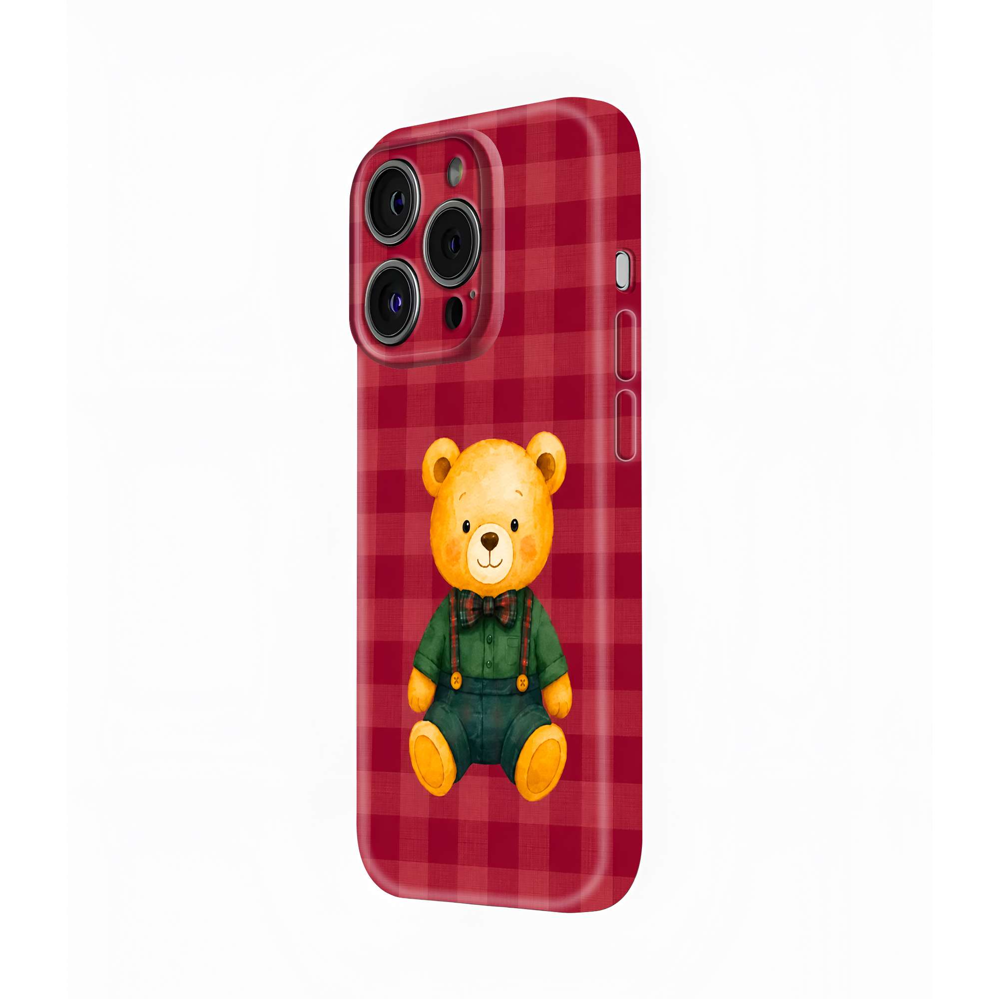 Plaid Teddy Glossy Hard Case