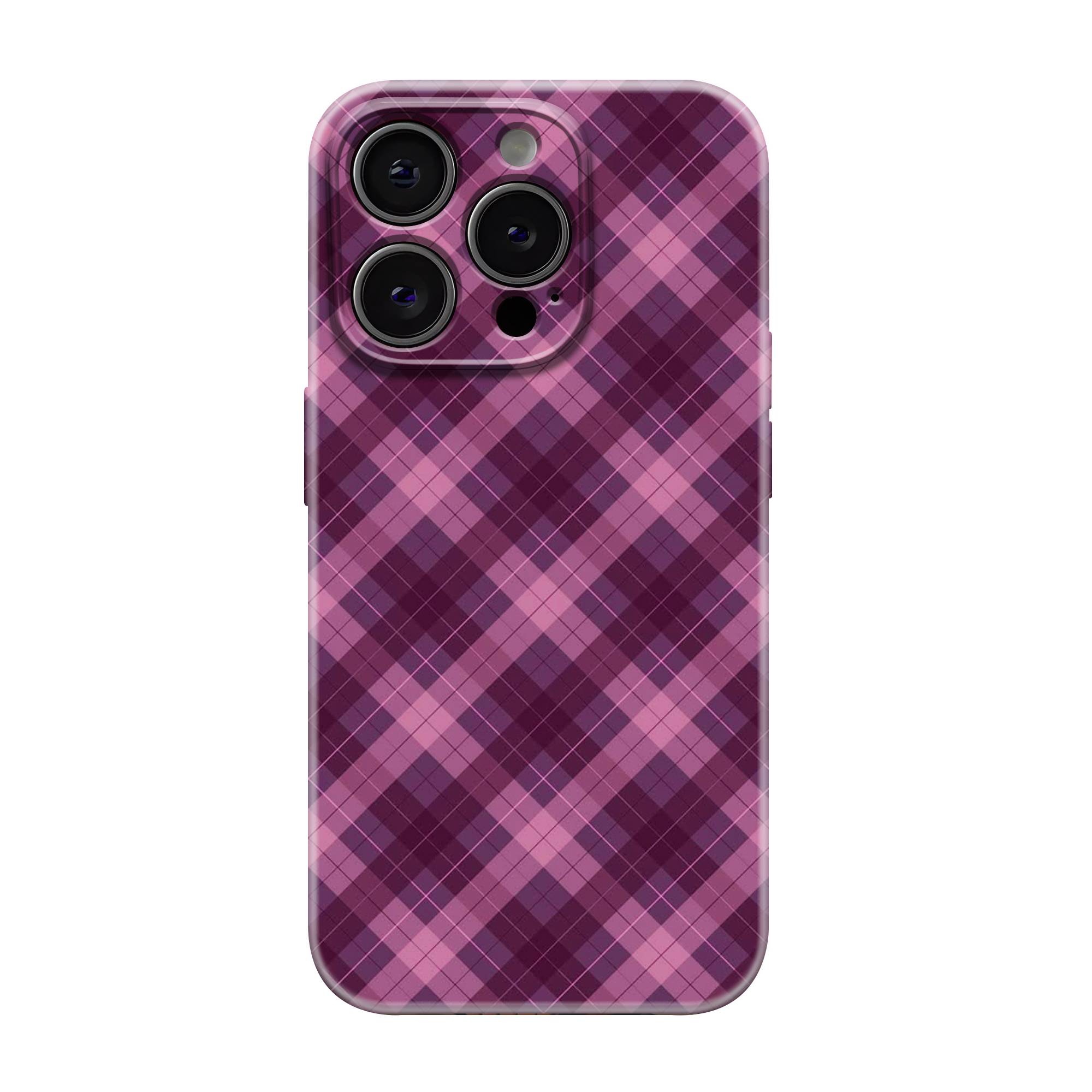 Plum Plaid Glossy Hard Case