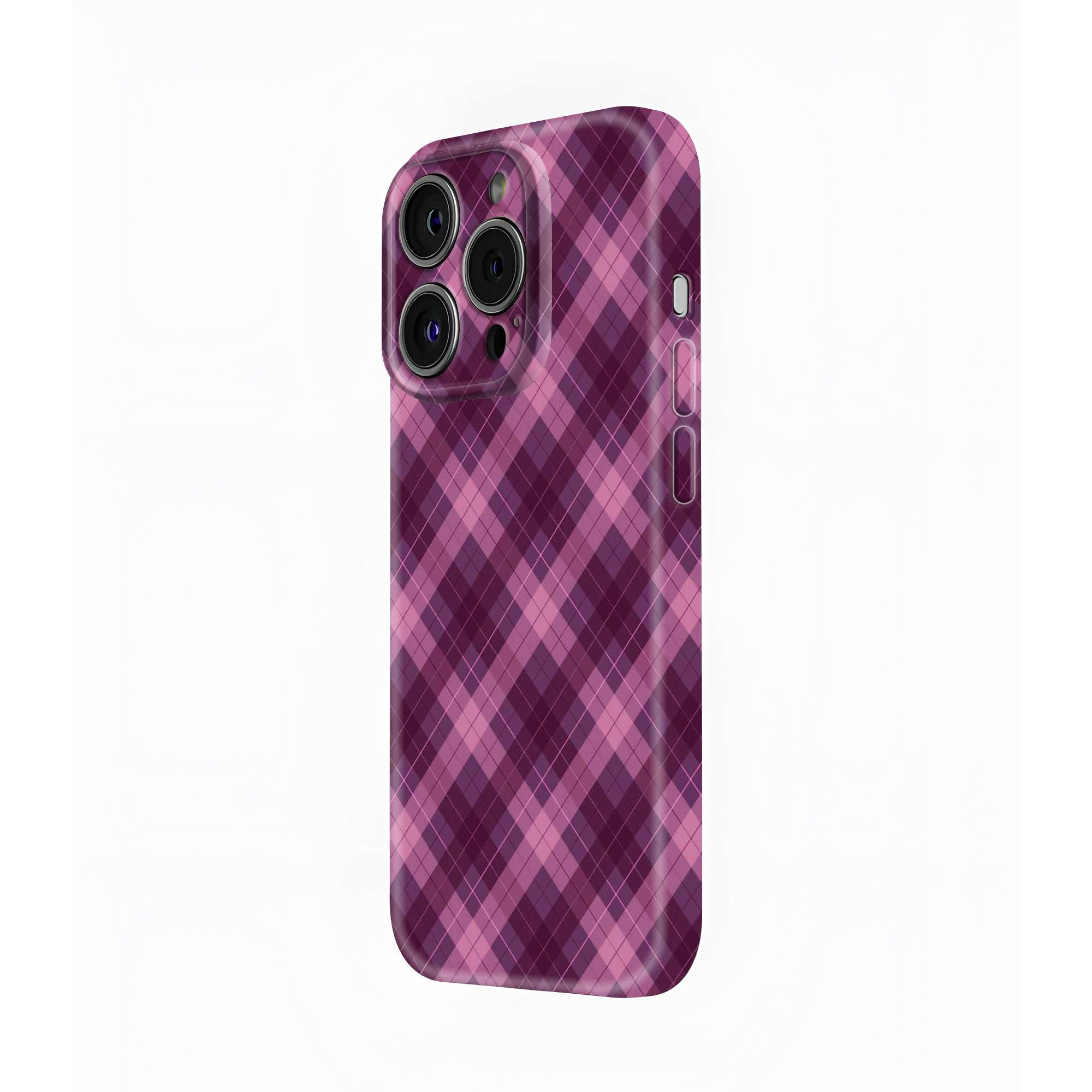 Plum Plaid Glossy Hard Case
