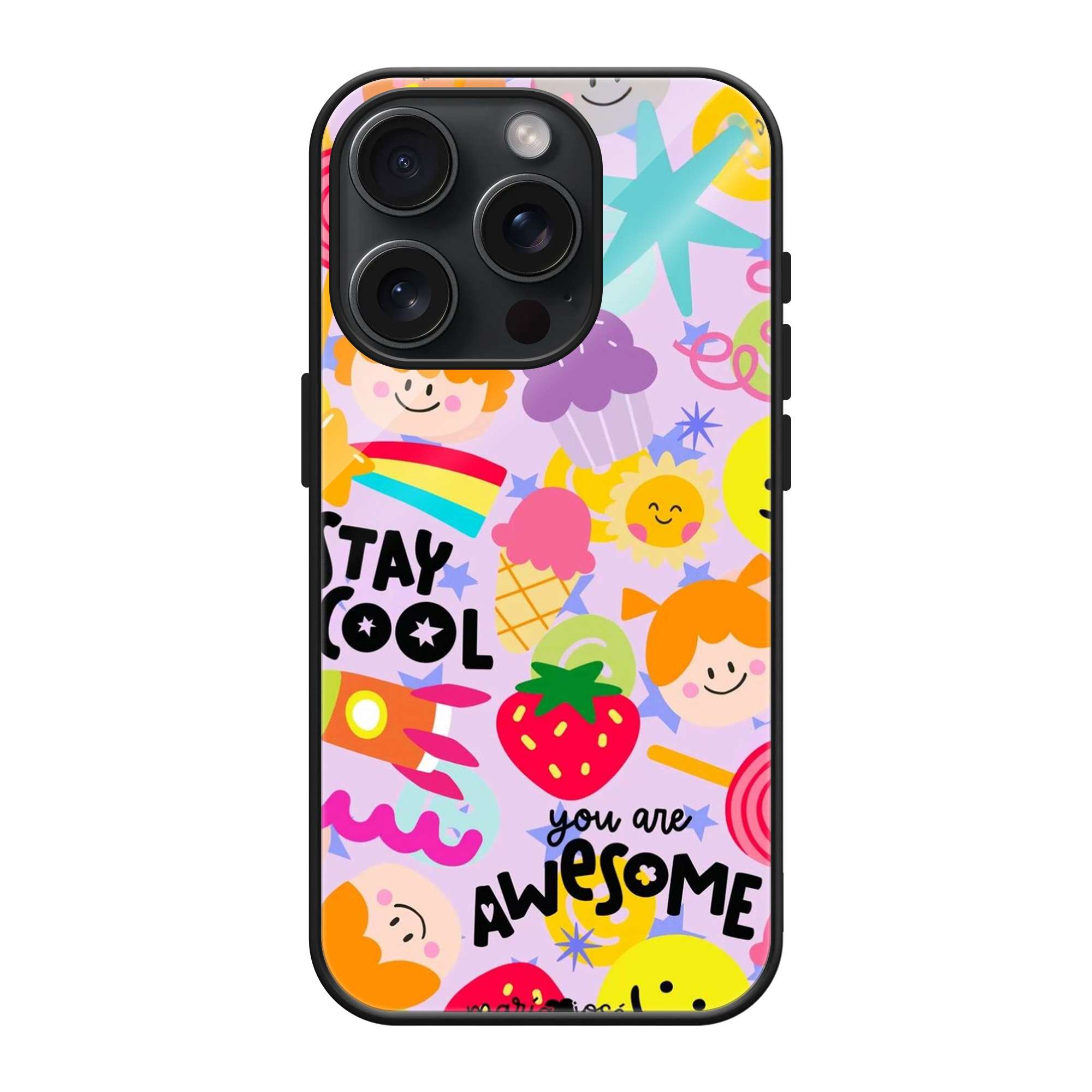 Strawberry Smiles Glass Case