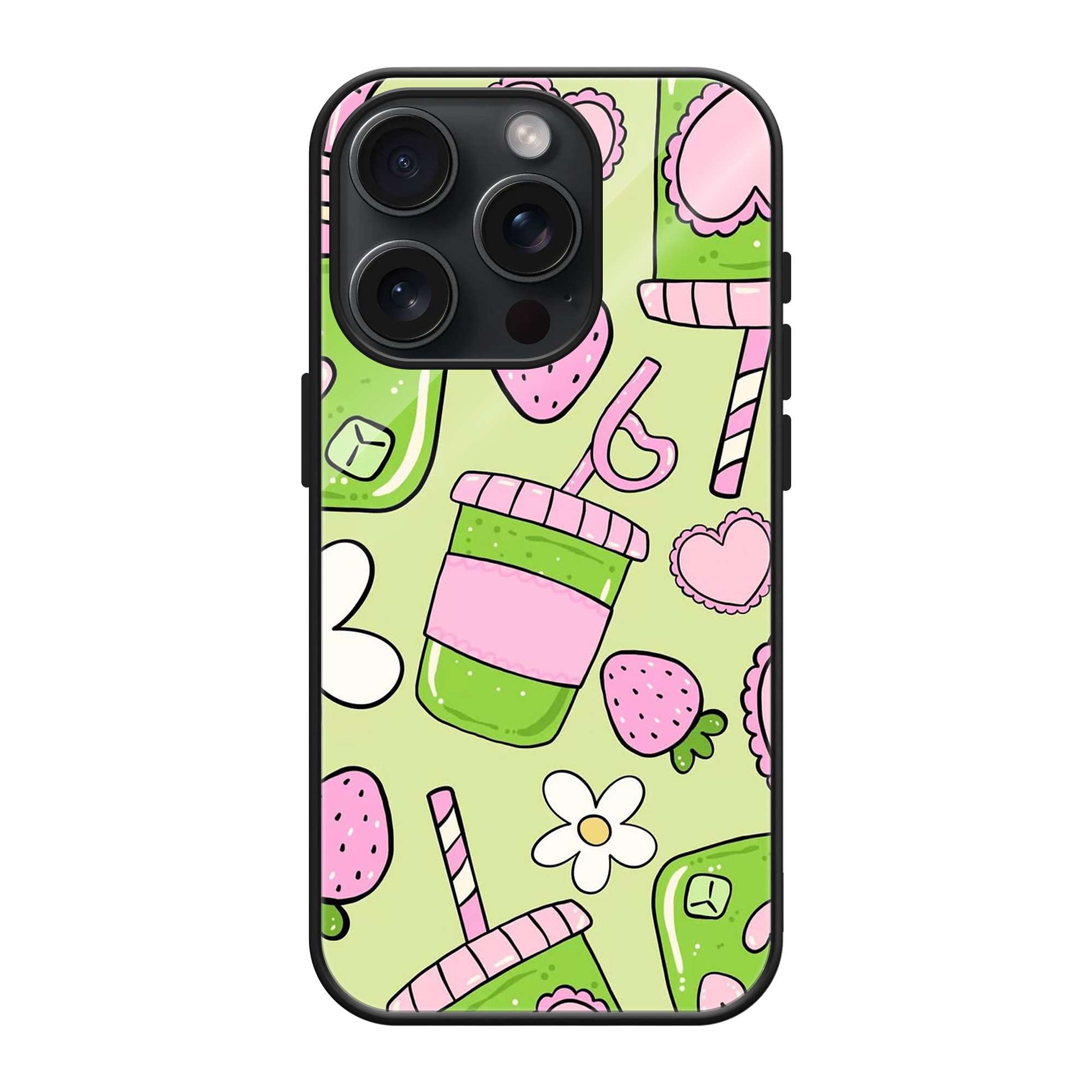 Strawberry Matcha Glass Case