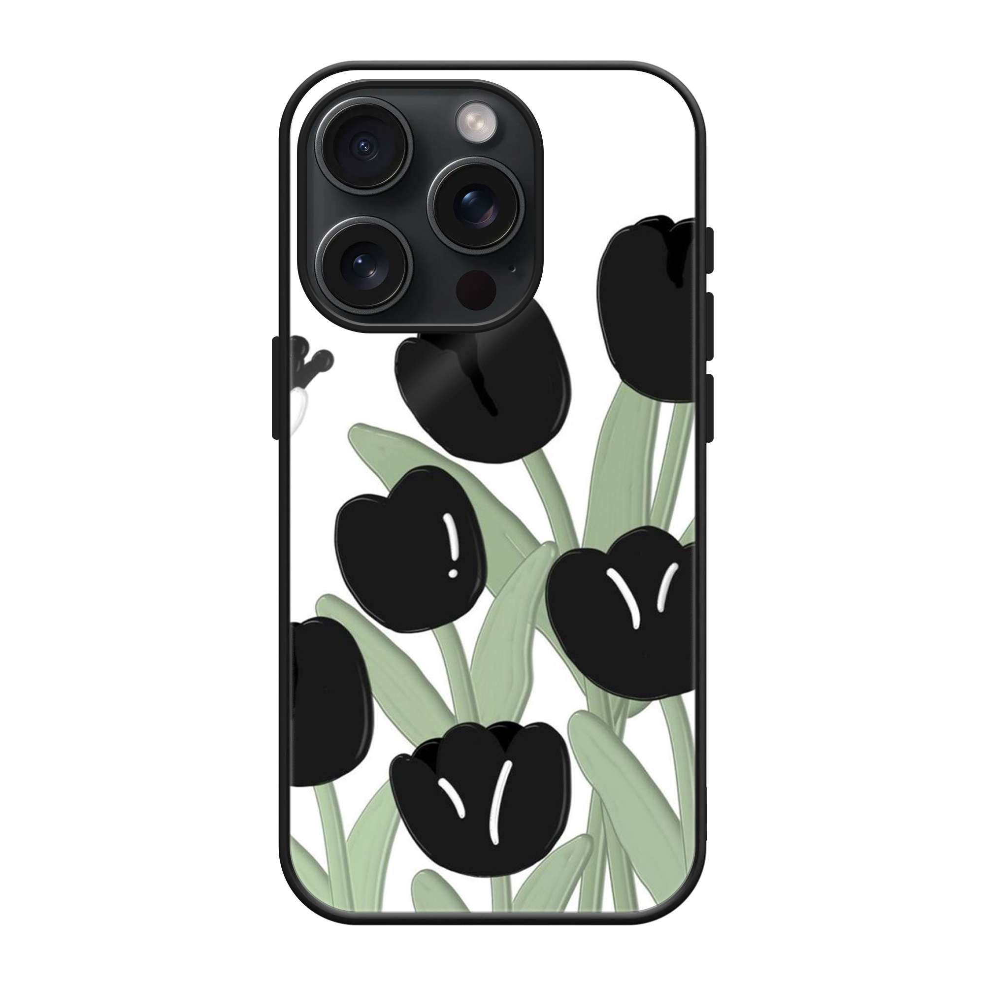 Midnight Tulips Glass Case