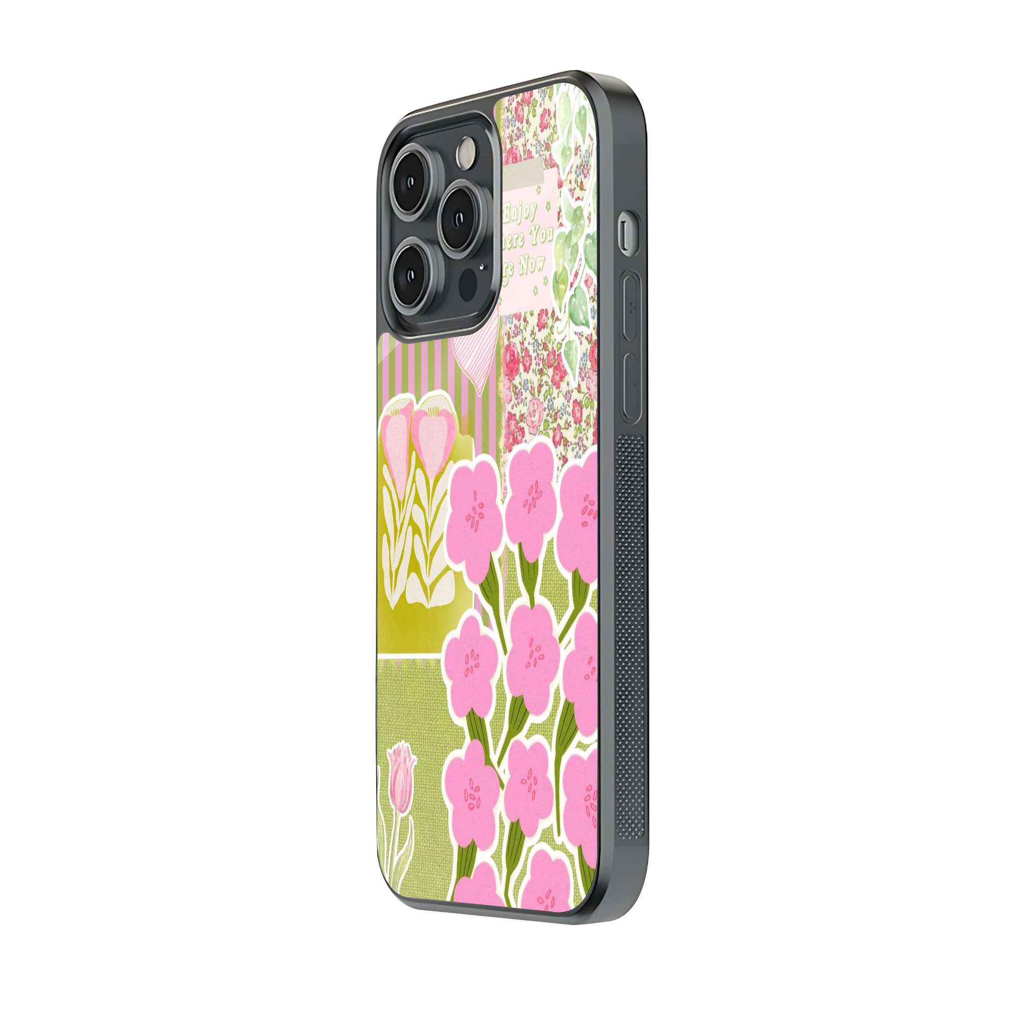 Pink Blossom Garden Glass Case